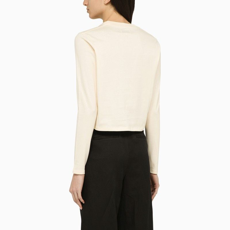 Loulou de Saison Loulou De Saison Ivory Cotton Crew-Neck Jumper Size S / US 4 / IT 40 - 2 Thumbnail