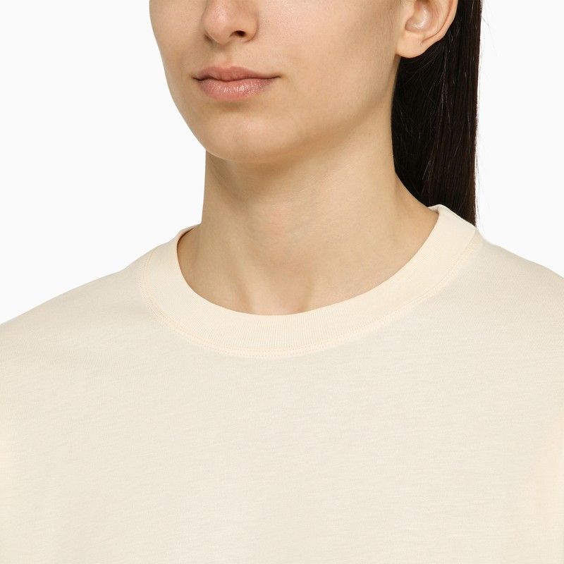 Loulou de Saison Loulou De Saison Ivory Cotton Crew-Neck Jumper Size S / US 4 / IT 40 - 3 Thumbnail