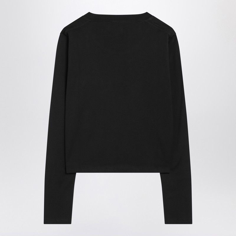 Loulou de Saison Loulou De Saison Black Cotton Crew-Neck T-Shirt Size XS / US 0-2 / IT 36-38 - 2 Thumbnail