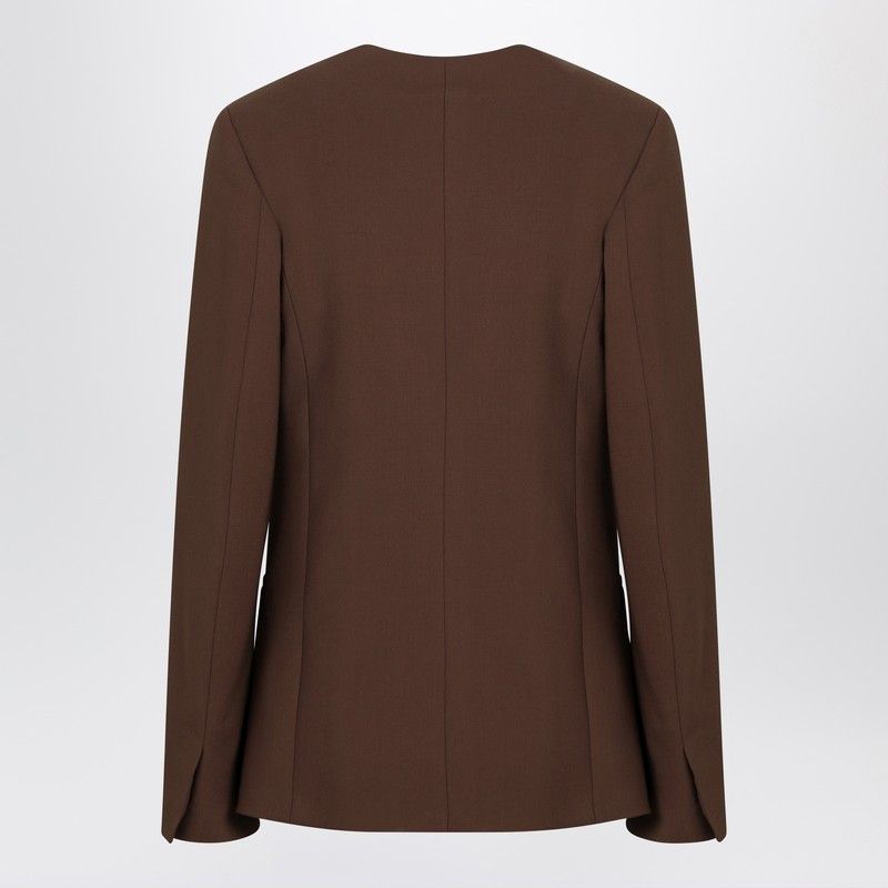 Loulou de Saison Loulou De Saison Brown Double-Breasted Wool Jacket Size S / US 4 / IT 40 - 2 Thumbnail