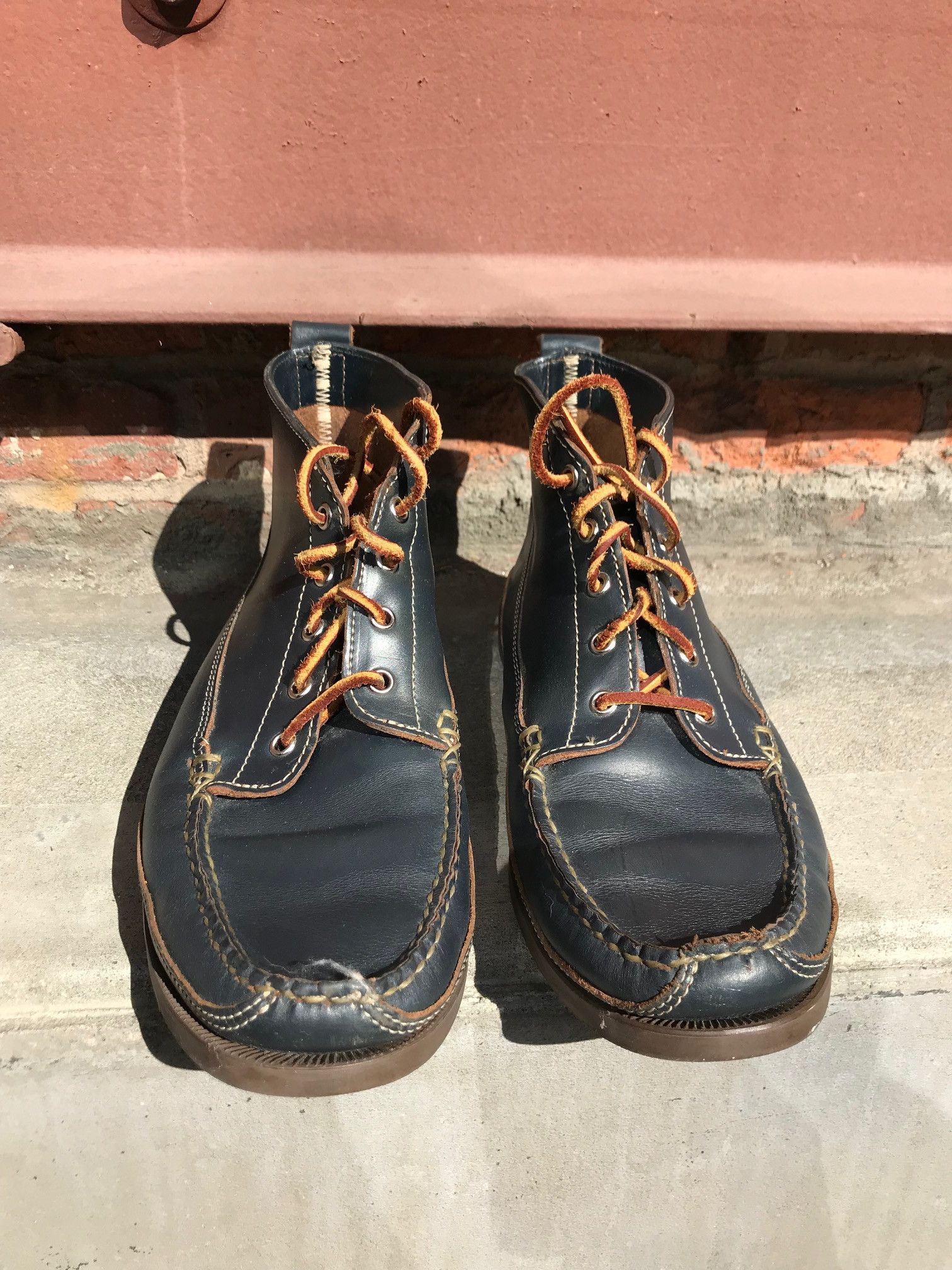 Oak Street Navy Chromexcel Camp Boot US 11