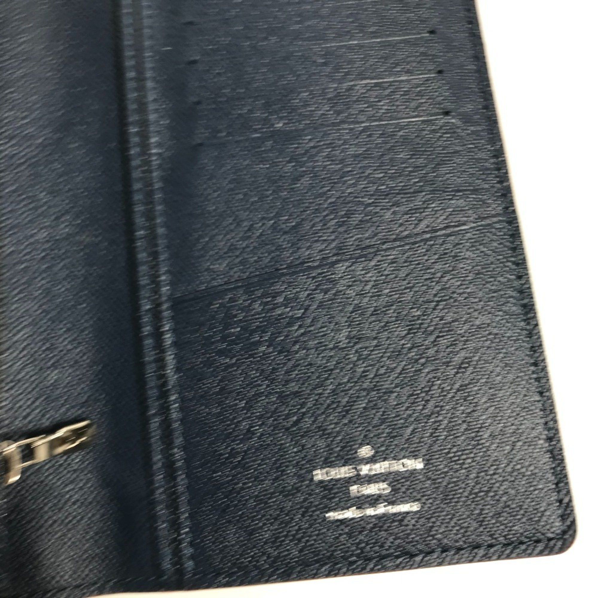 Louis Vuitton LOUIS VUITTON M30662 Taiga Portefeuille Brazza Bifold Long Wallet in Leather, Men's, Ocean Blue Size ONE SIZE - 9 Thumbnail