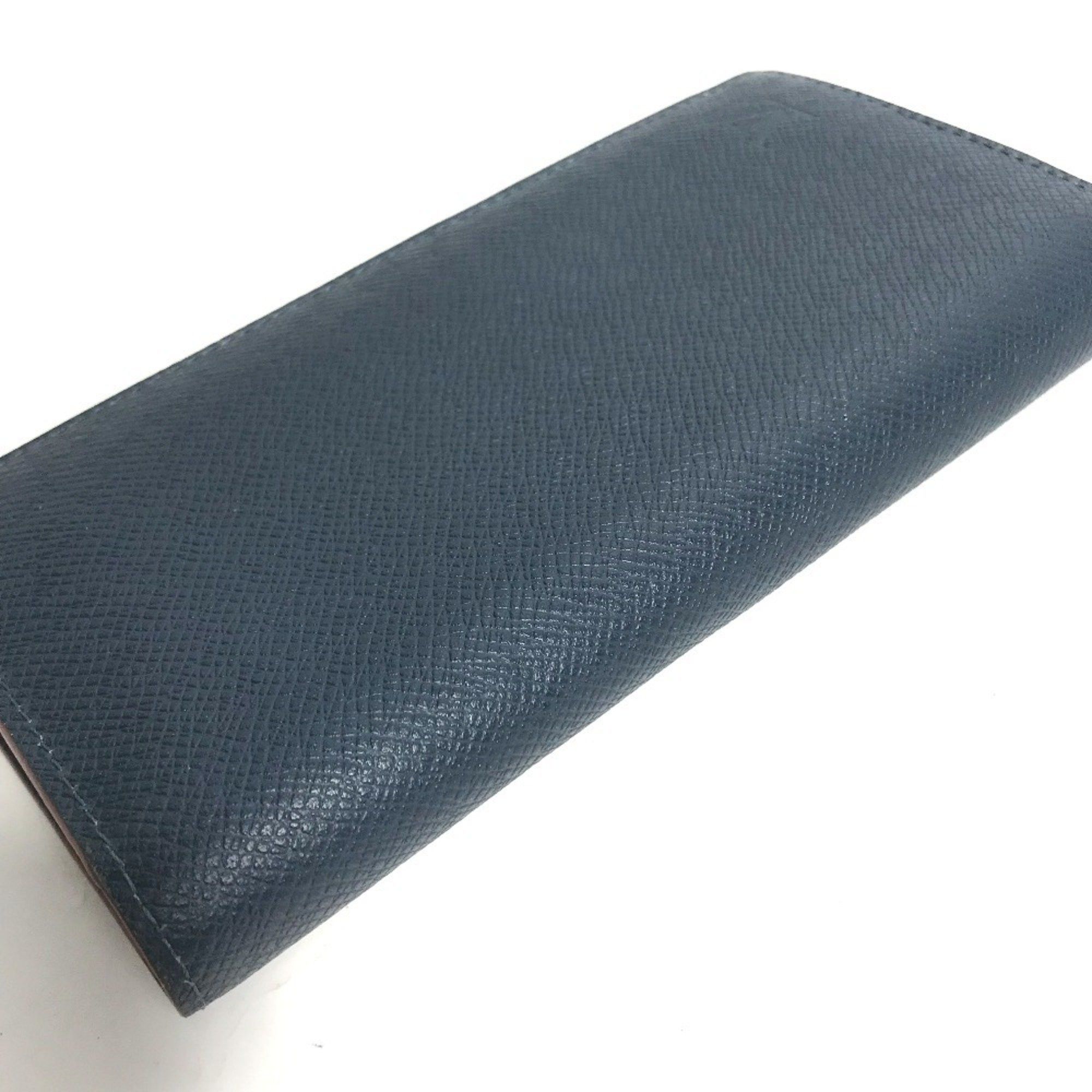 Louis Vuitton LOUIS VUITTON M30662 Taiga Portefeuille Brazza Bifold Long Wallet in Leather, Men's, Ocean Blue Size ONE SIZE - 4 Thumbnail