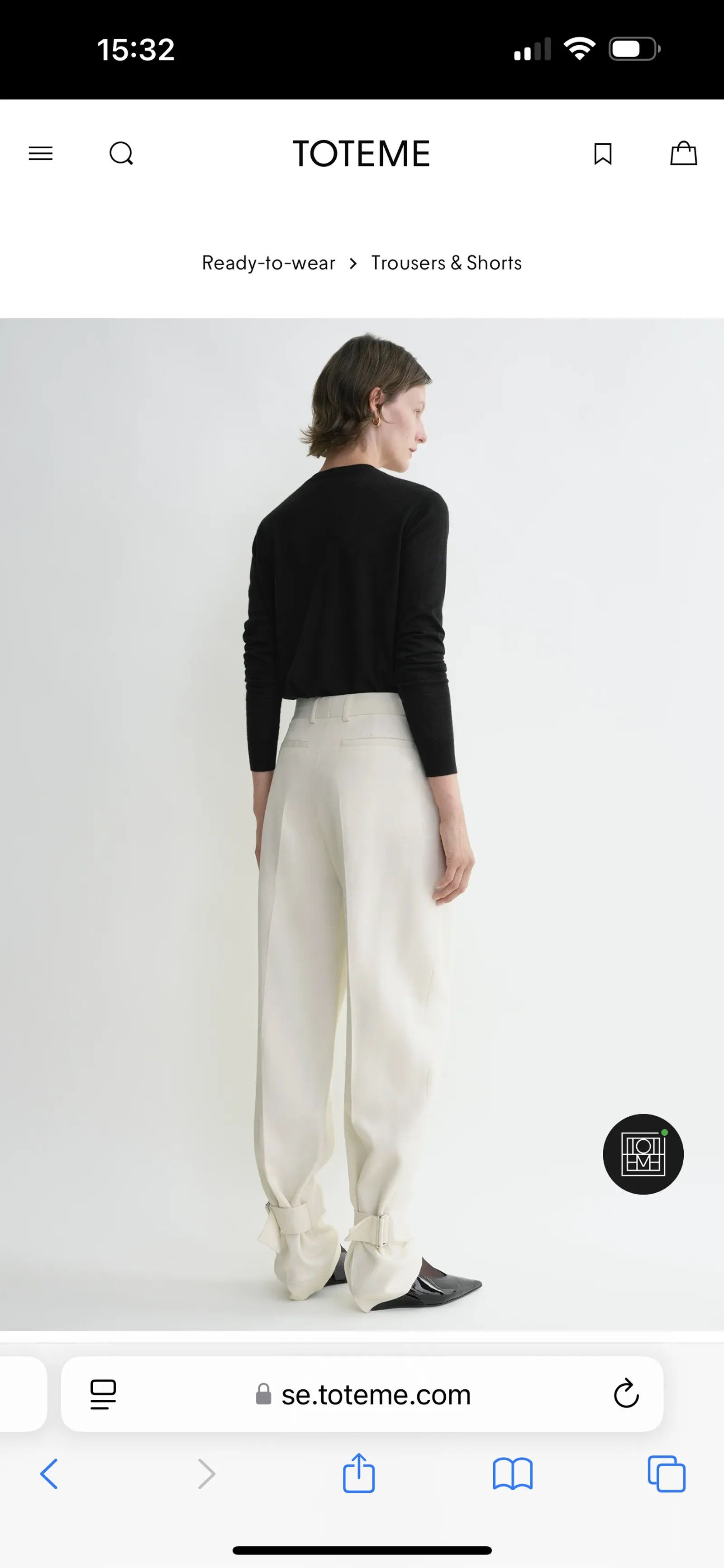 Toteme Toteme Buckled slouch trousers ecru Pants Size 24" / US 00 / IT 34 - 5 Thumbnail