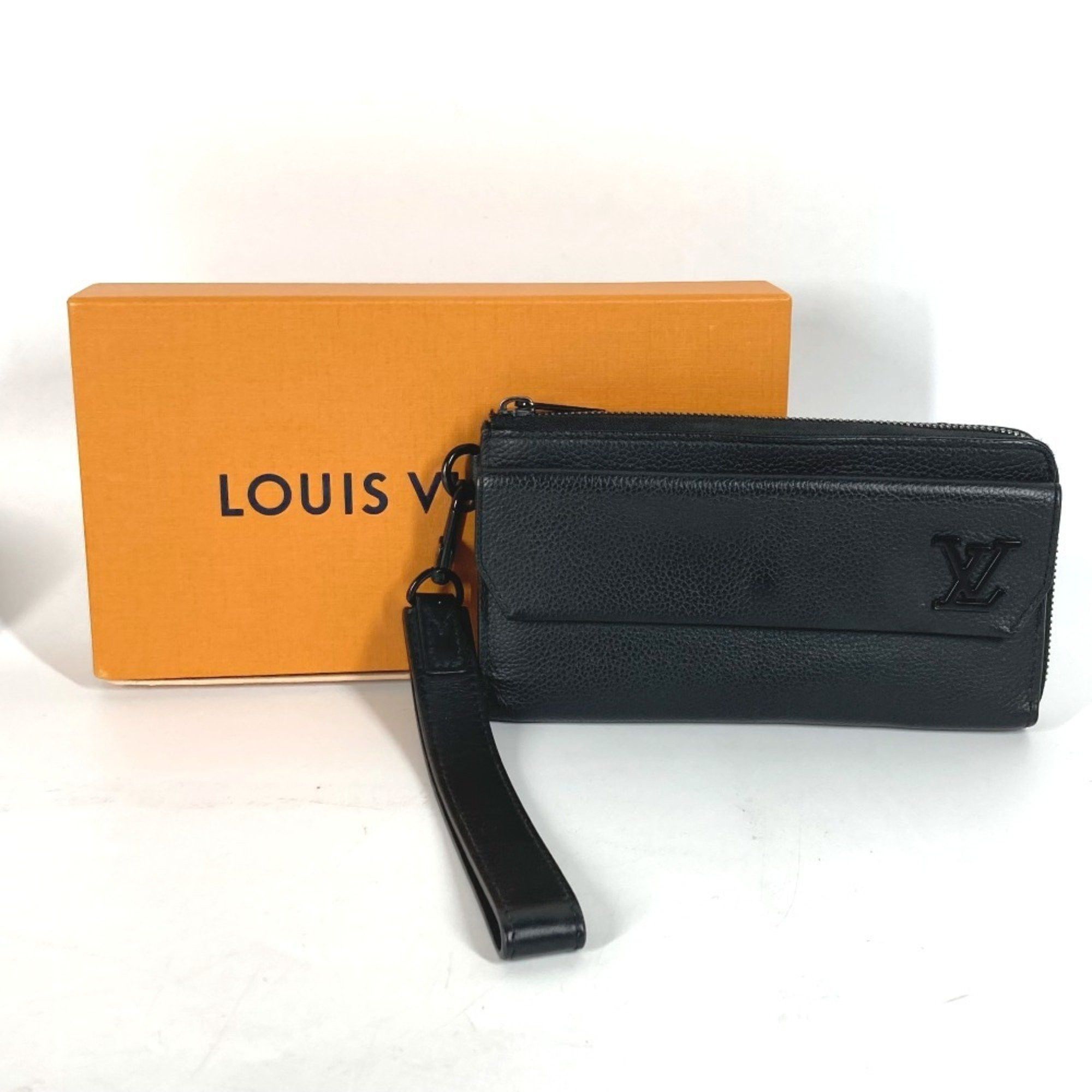Louis Vuitton LOUIS VUITTON M69831 Aerogram Zippy Wallet, Round Zipper, Grained Leather, Men's, Noir Black Size ONE SIZE - 2 Thumbnail
