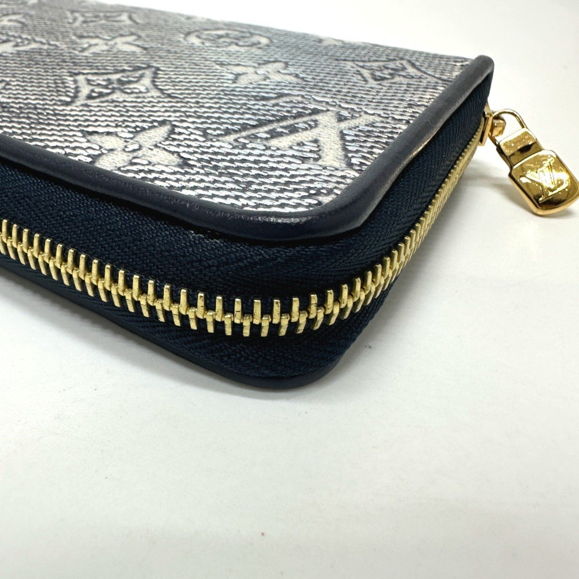Louis Vuitton LOUIS VUITTON M82468 Monogram Jacquard Zippy Wallet, Long Women's, Navy Size ONE SIZE - 5 Thumbnail