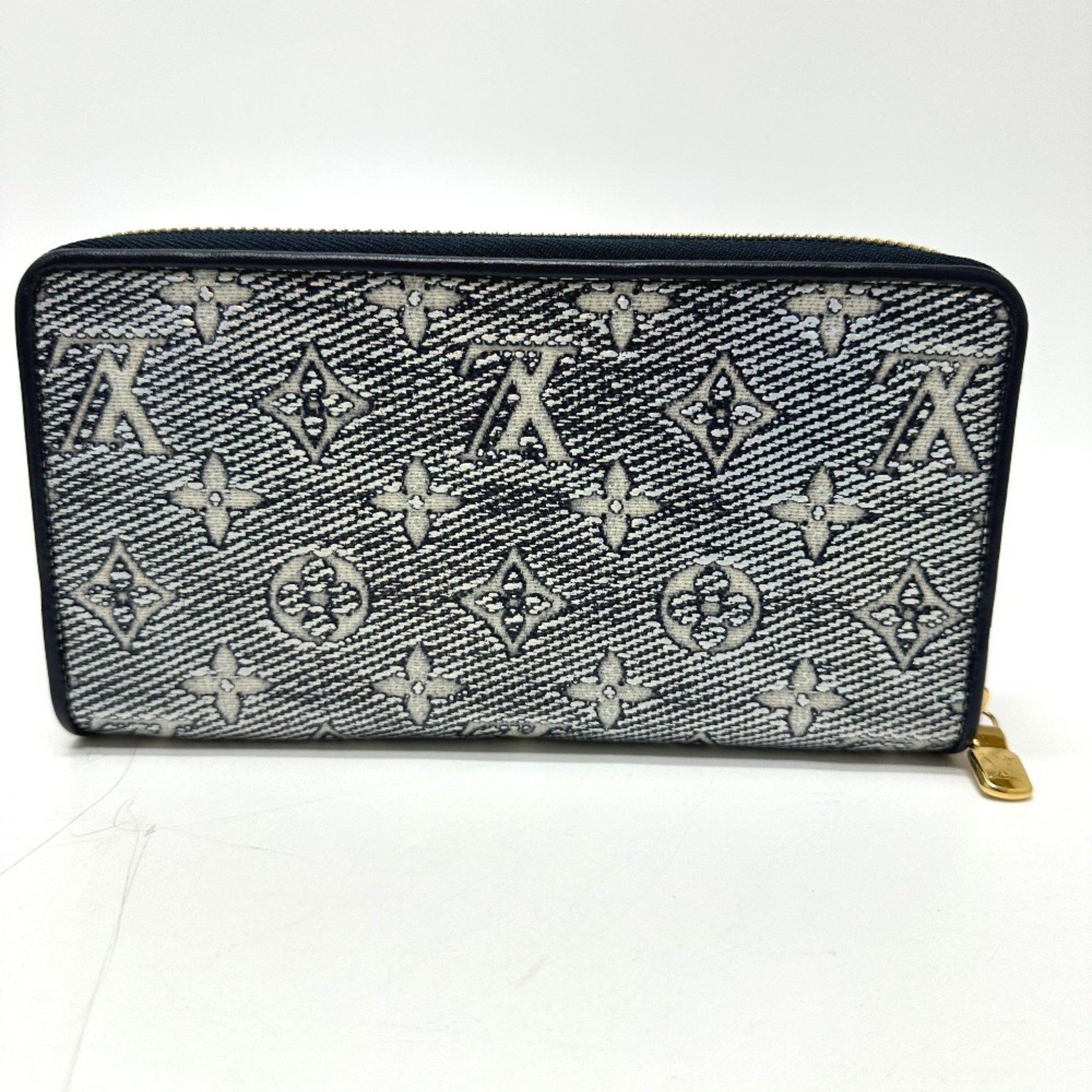 Louis Vuitton LOUIS VUITTON M82468 Monogram Jacquard Zippy Wallet, Long Women's, Navy Size ONE SIZE - 2 Thumbnail