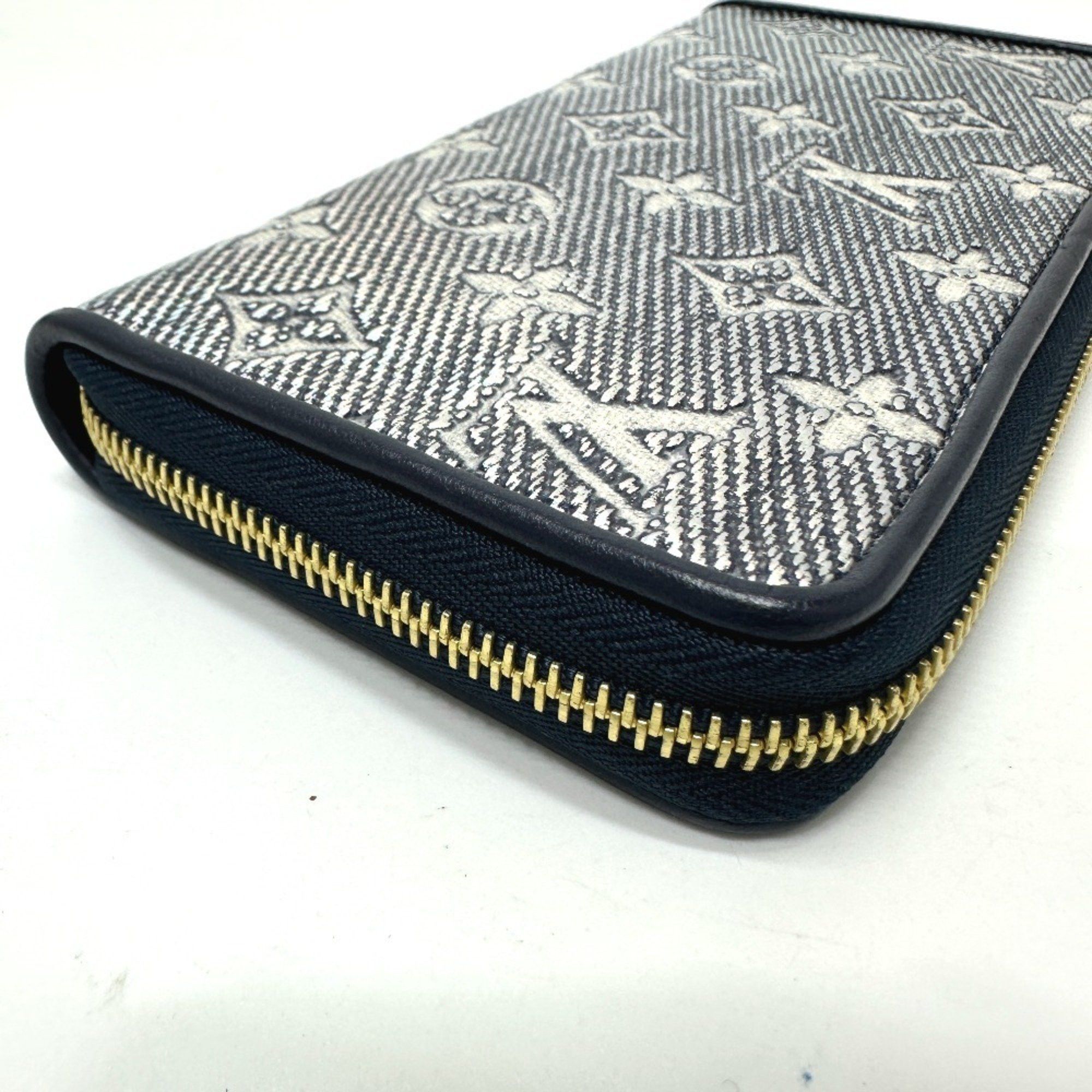 Louis Vuitton LOUIS VUITTON M82468 Monogram Jacquard Zippy Wallet, Long Women's, Navy Size ONE SIZE - 4 Thumbnail