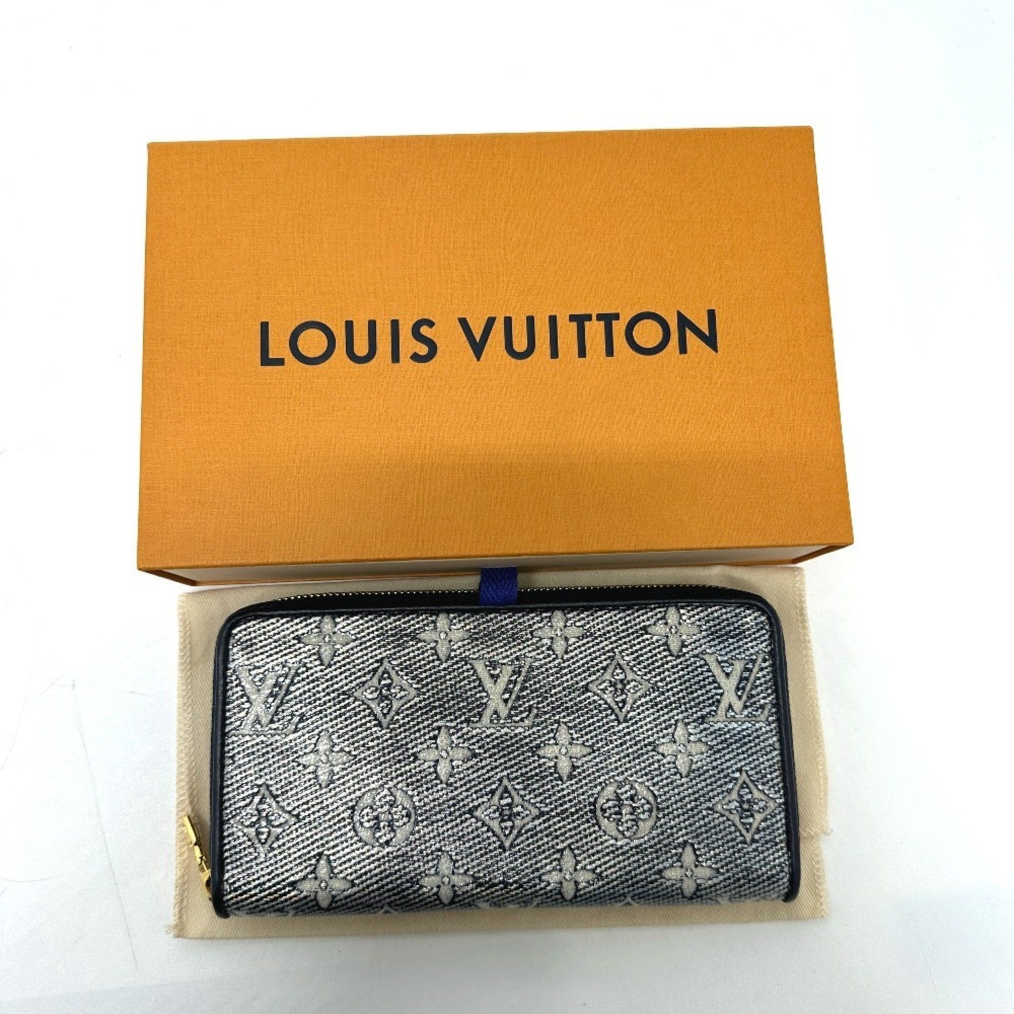 Louis Vuitton LOUIS VUITTON M82468 Monogram Jacquard Zippy Wallet, Long Women's, Navy Size ONE SIZE - 15 Thumbnail