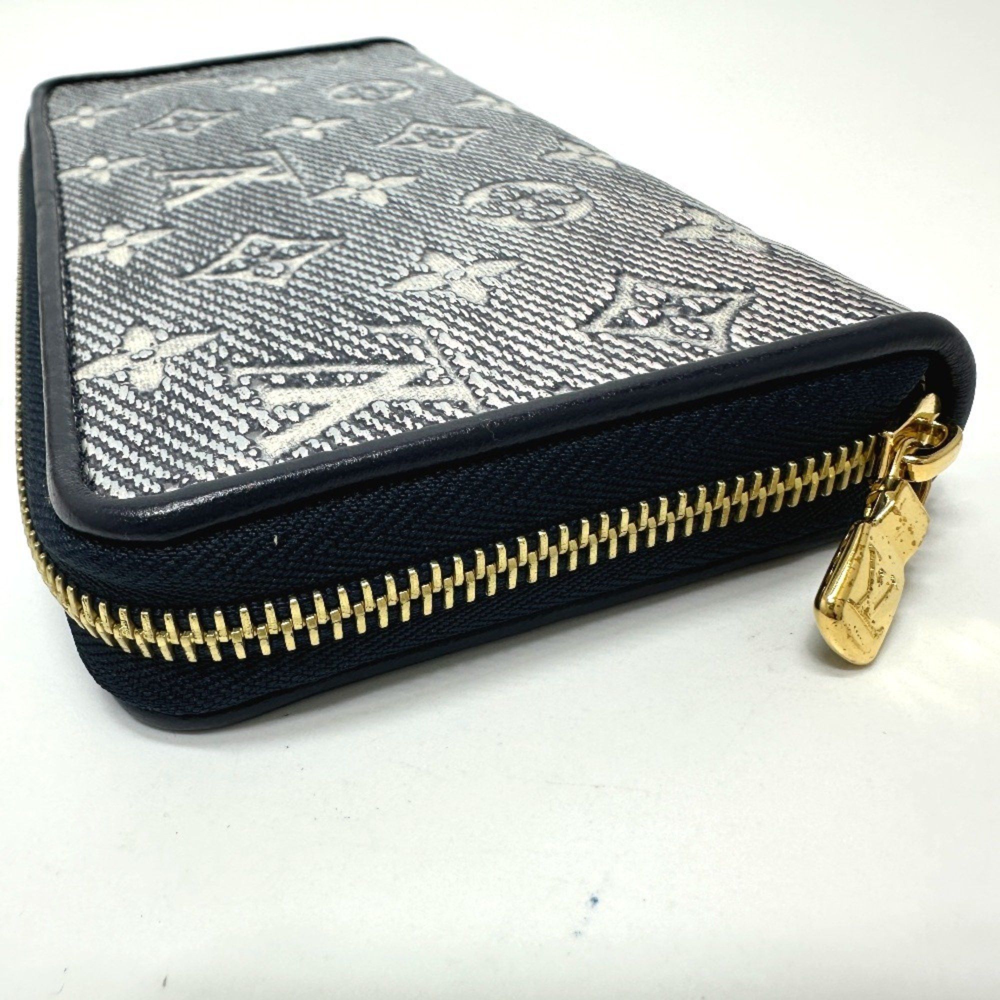 Louis Vuitton LOUIS VUITTON M82468 Monogram Jacquard Zippy Wallet, Long Women's, Navy Size ONE SIZE - 3 Thumbnail