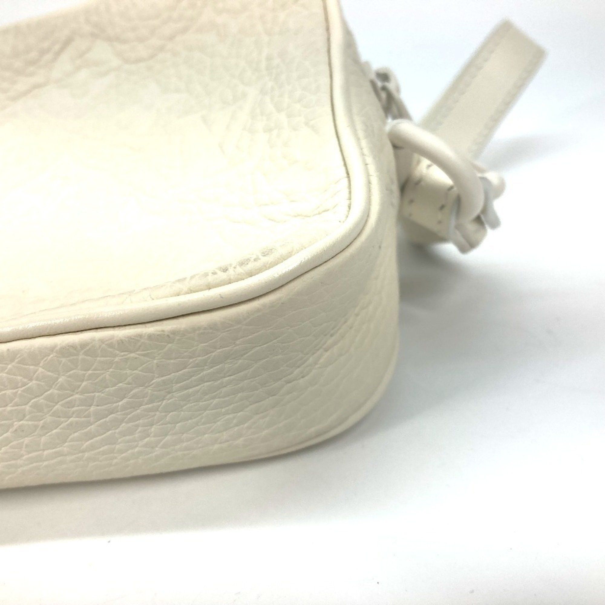 LOUIS VUITTON M53551 Monogram Empreinte Pochette Volga Second Bag with Strap and Chain Clutch, Leather, Women's, White