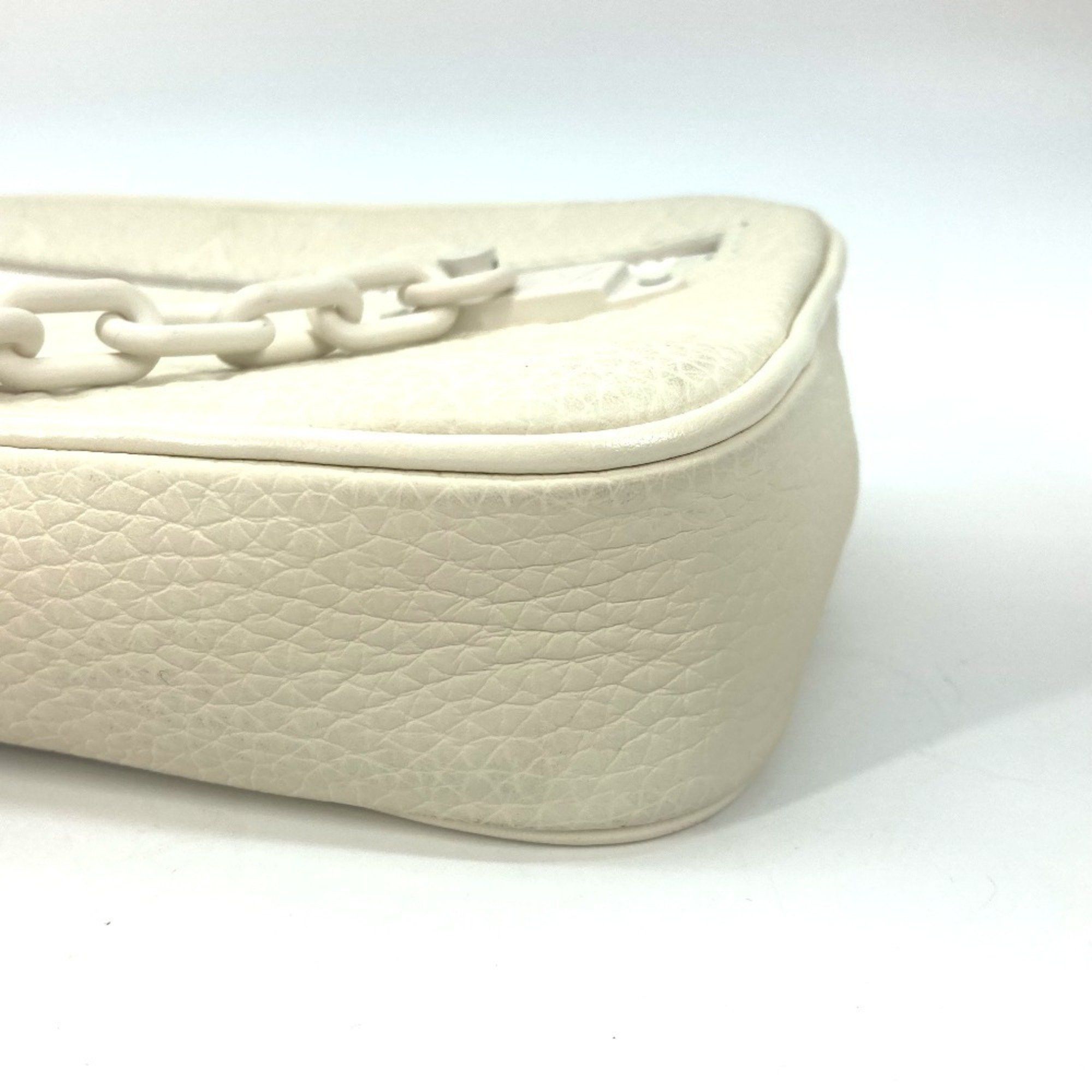 LOUIS VUITTON M53551 Monogram Empreinte Pochette Volga Second Bag with Strap and Chain Clutch, Leather, Women's, White