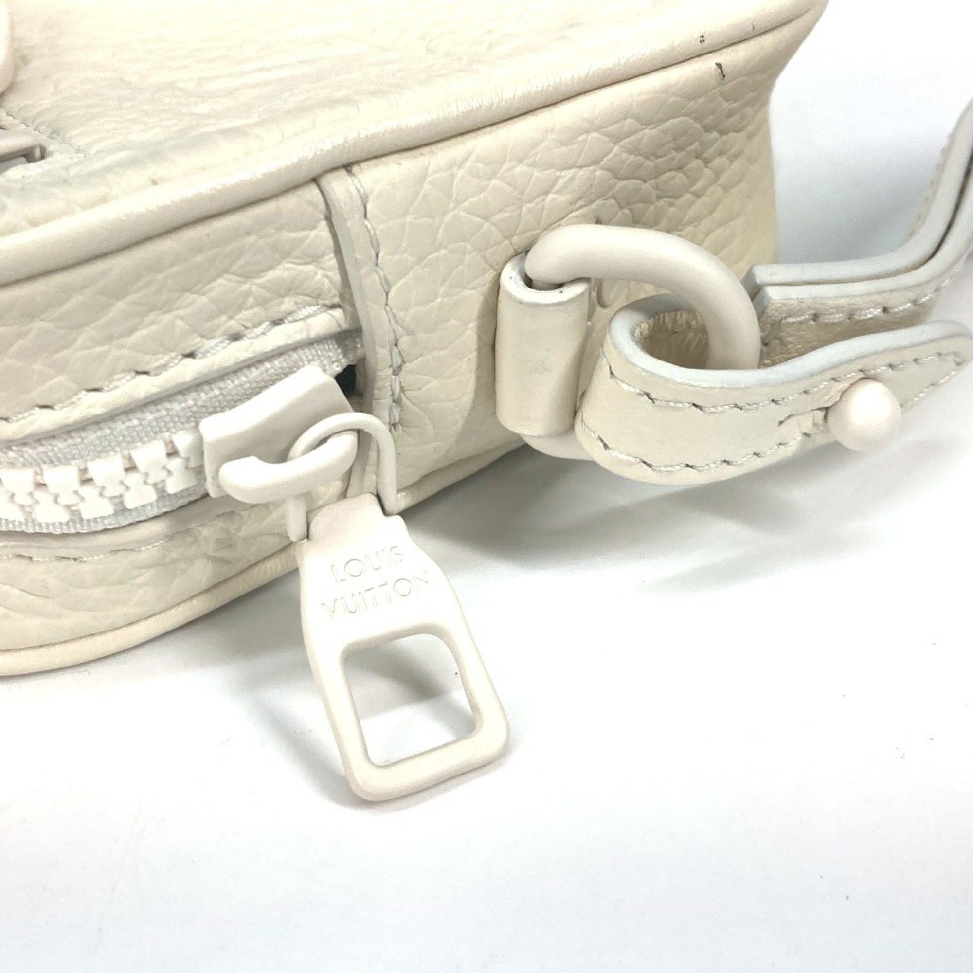 LOUIS VUITTON M53551 Monogram Empreinte Pochette Volga Second Bag with Strap and Chain Clutch, Leather, Women's, White