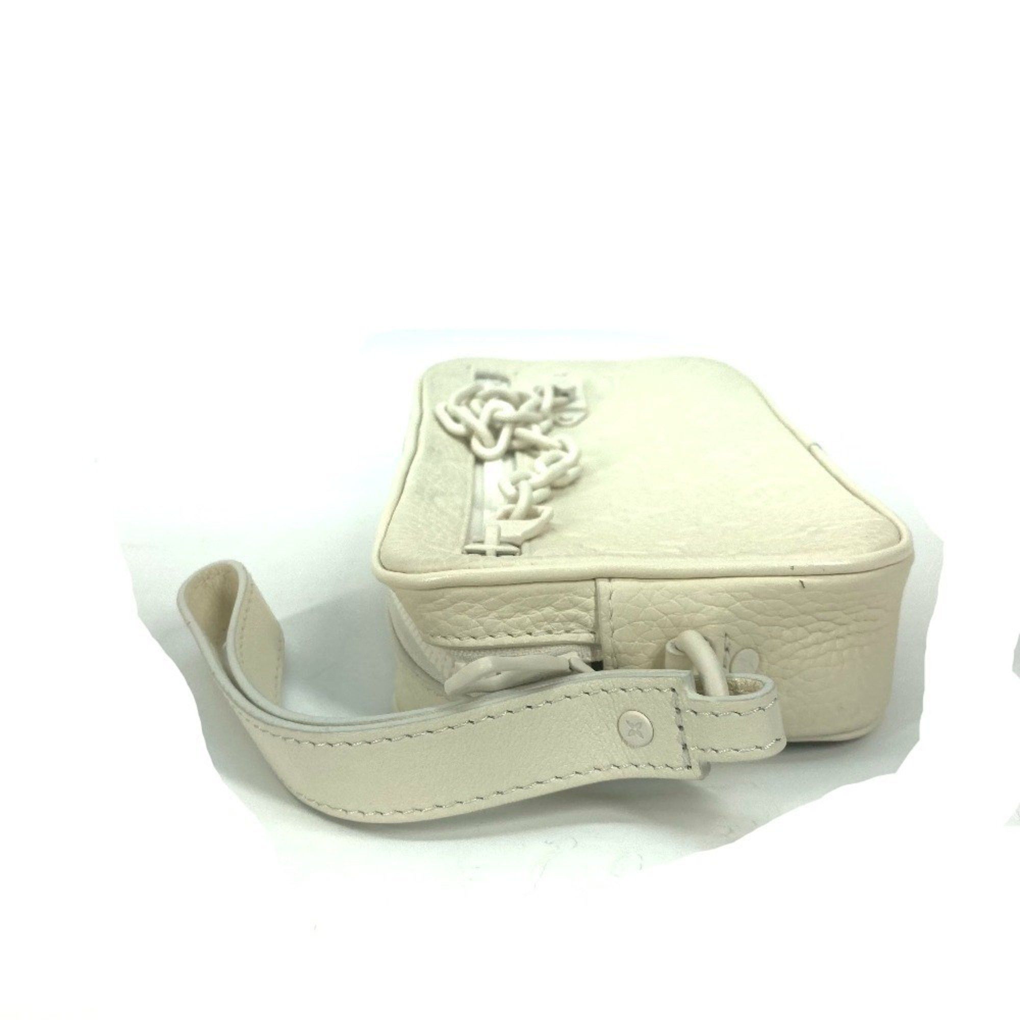 LOUIS VUITTON M53551 Monogram Empreinte Pochette Volga Second Bag with Strap and Chain Clutch, Leather, Women's, White