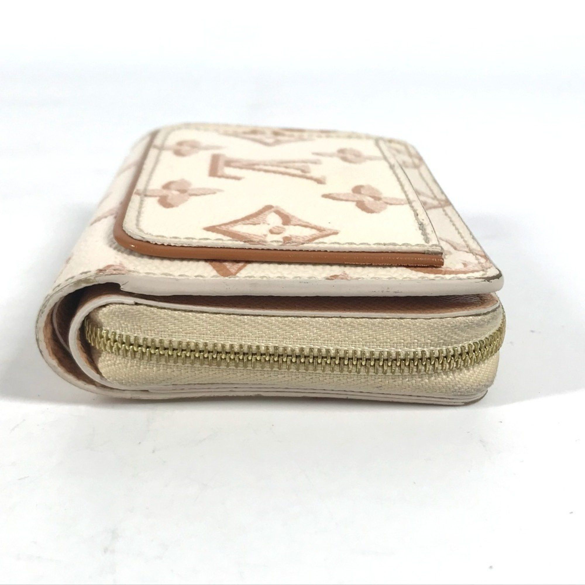 Louis Vuitton LOUIS VUITTON M81527 Monogram Portefeuille Lou Compact Wallet, Bi-fold Canvas, Women's, White Size ONE SIZE - 3 Thumbnail