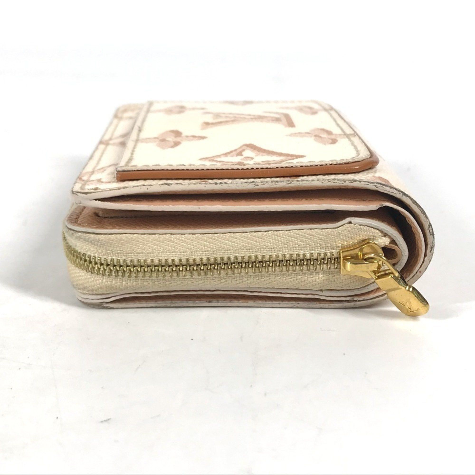 Louis Vuitton LOUIS VUITTON M81527 Monogram Portefeuille Lou Compact Wallet, Bi-fold Canvas, Women's, White Size ONE SIZE - 4 Thumbnail