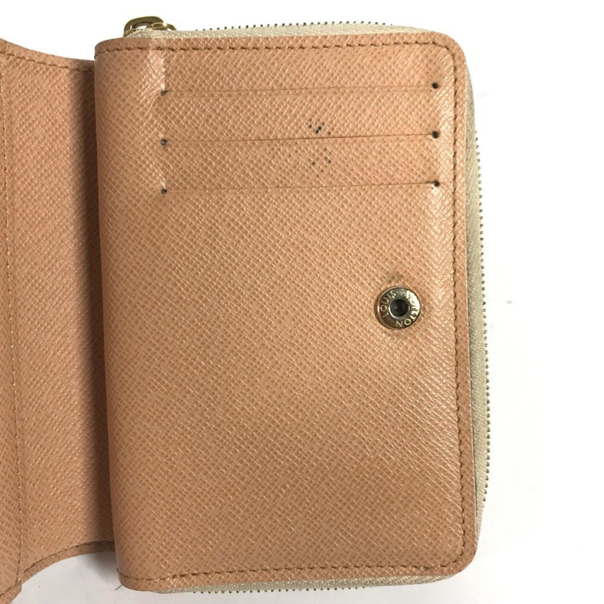 Louis Vuitton LOUIS VUITTON M81527 Monogram Portefeuille Lou Compact Wallet, Bi-fold Canvas, Women's, White Size ONE SIZE - 10 Thumbnail