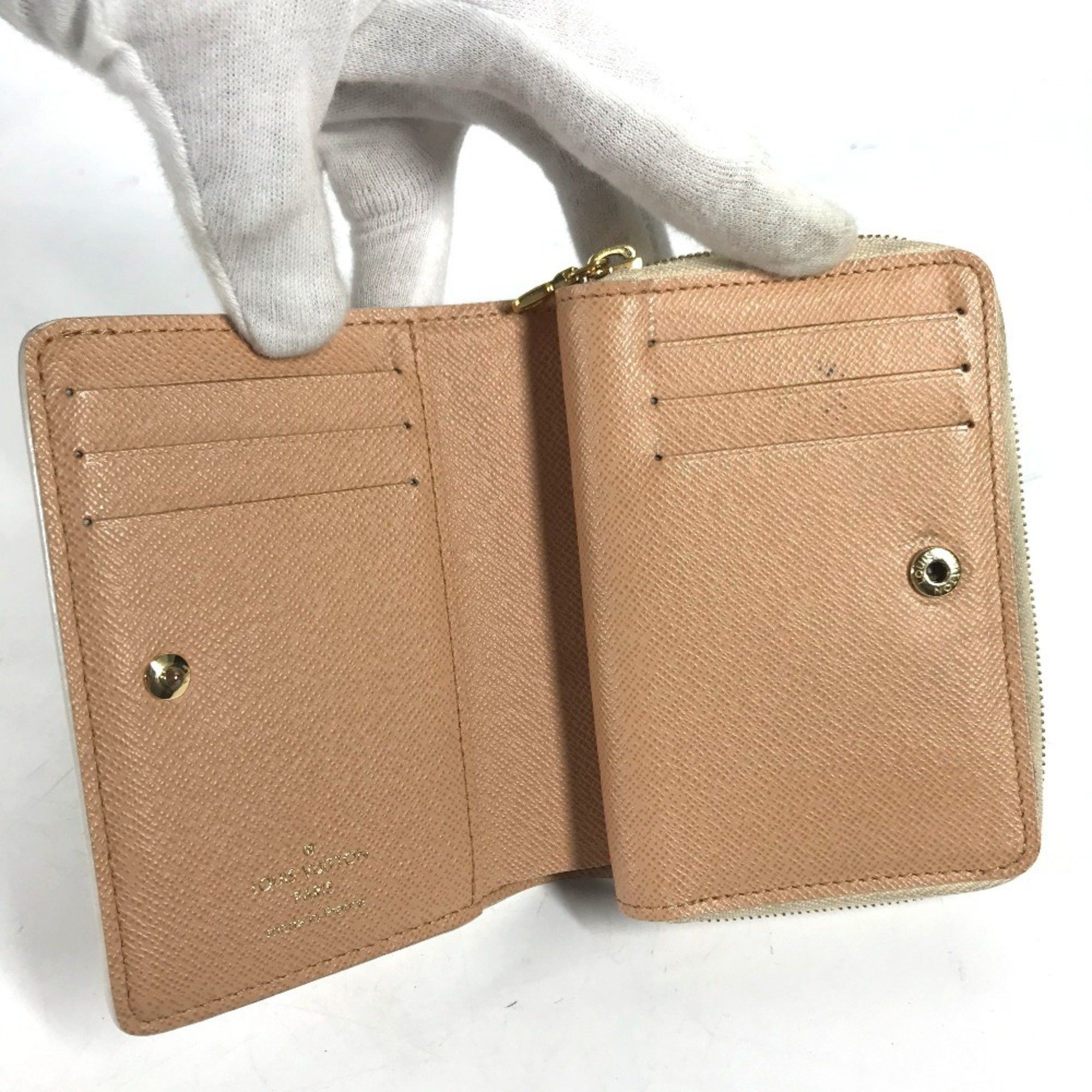Louis Vuitton LOUIS VUITTON M81527 Monogram Portefeuille Lou Compact Wallet, Bi-fold Canvas, Women's, White Size ONE SIZE - 9 Thumbnail