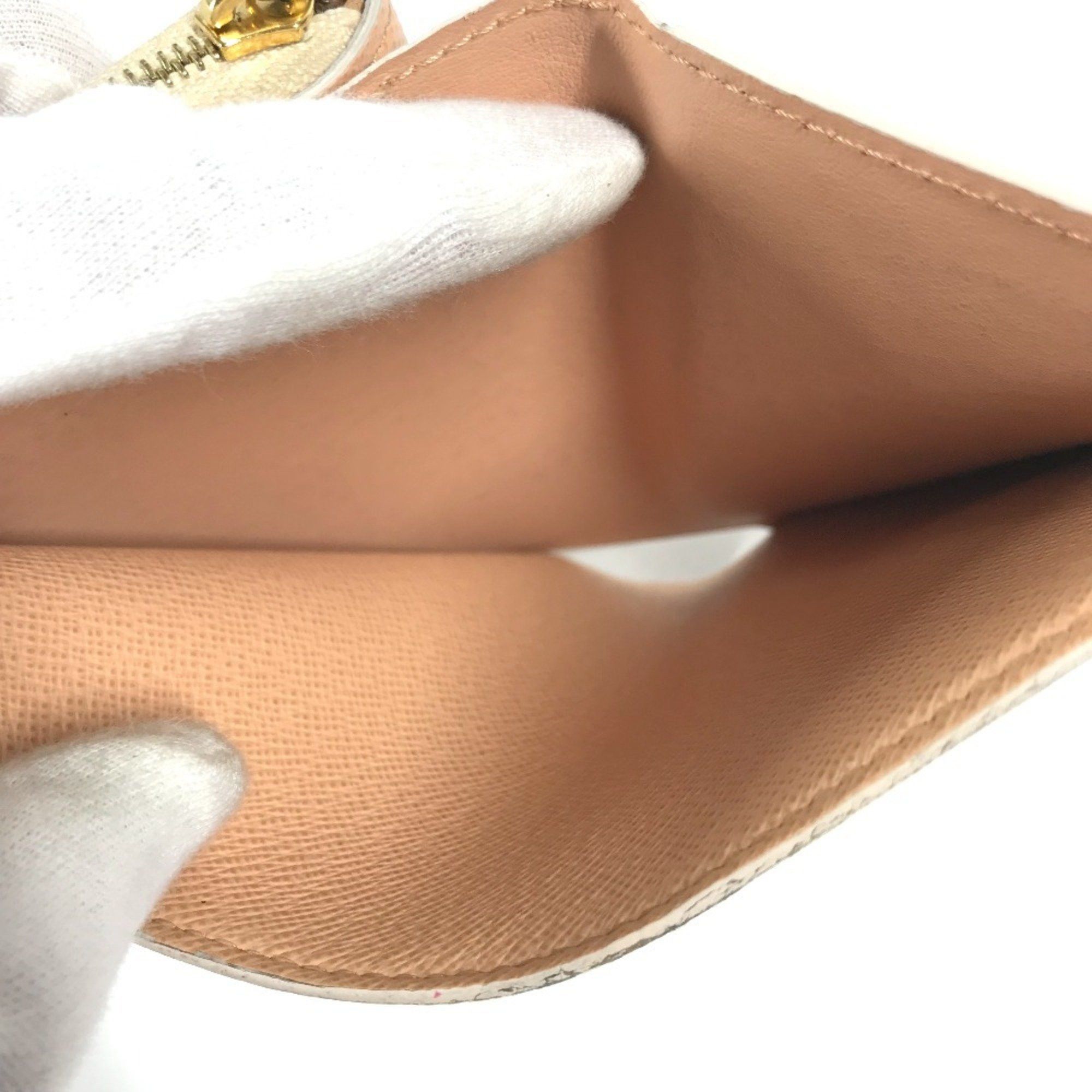 Louis Vuitton LOUIS VUITTON M81527 Monogram Portefeuille Lou Compact Wallet, Bi-fold Canvas, Women's, White Size ONE SIZE - 13 Thumbnail