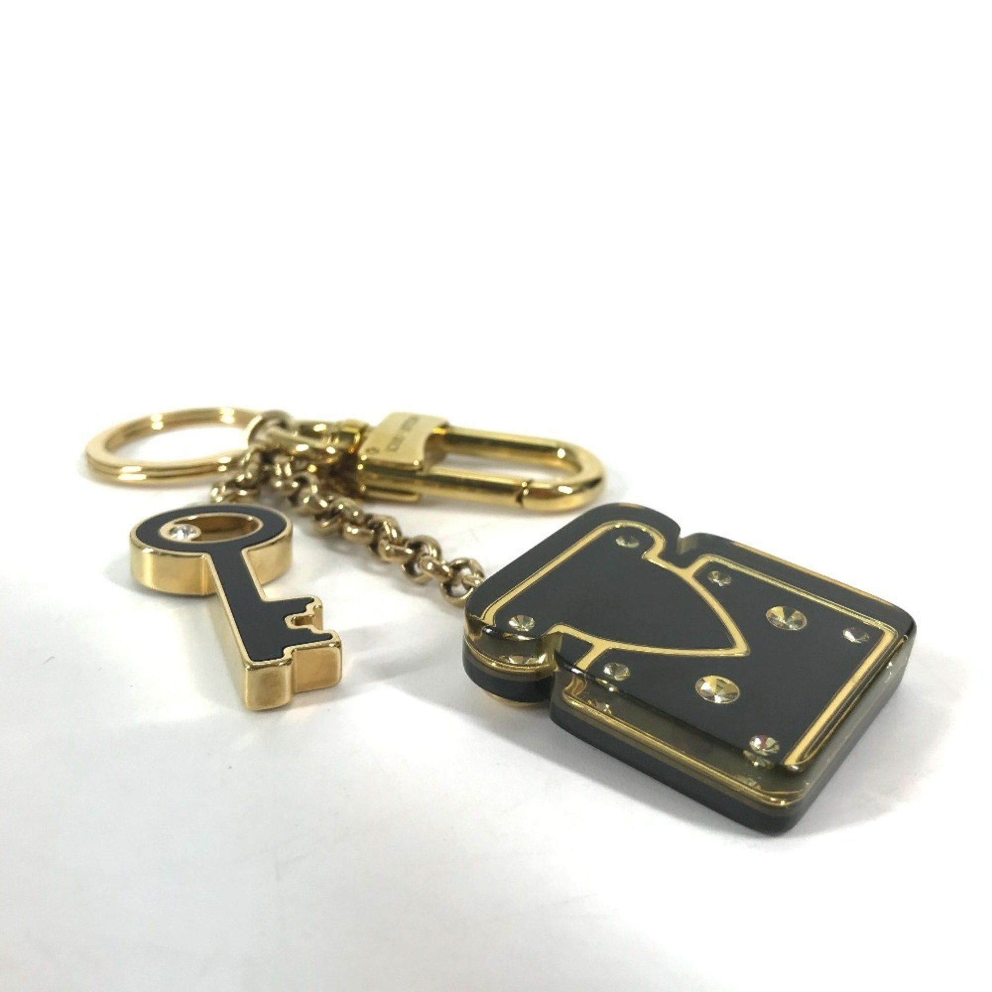 Louis Vuitton LOUIS VUITTON M66979 Padlock Keychain with Rhinestones, Bag Charm, Metal/Plastic, Women's, Black Size ONE SIZE - 14 Thumbnail