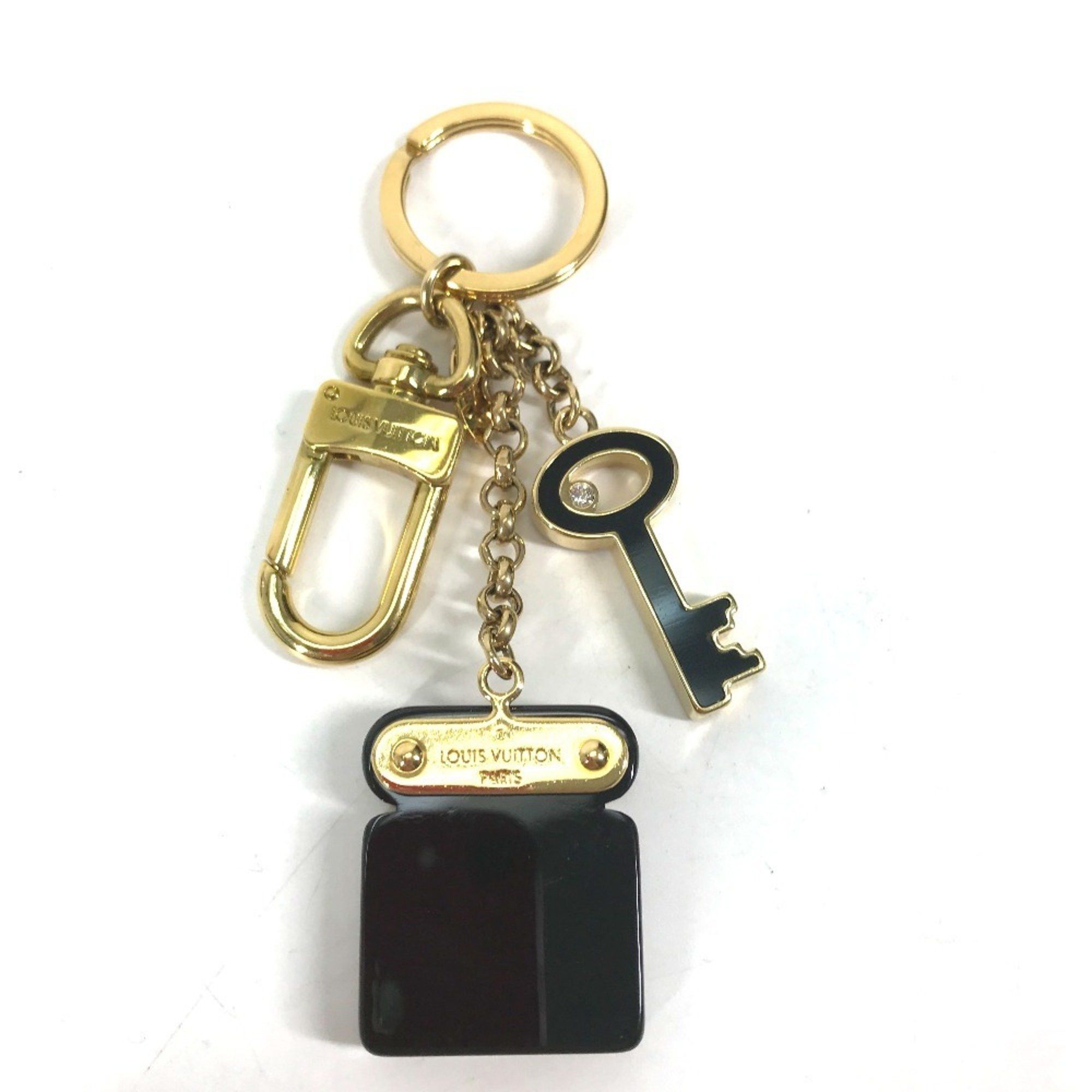 Louis Vuitton LOUIS VUITTON M66979 Padlock Keychain with Rhinestones, Bag Charm, Metal/Plastic, Women's, Black Size ONE SIZE - 2 Thumbnail