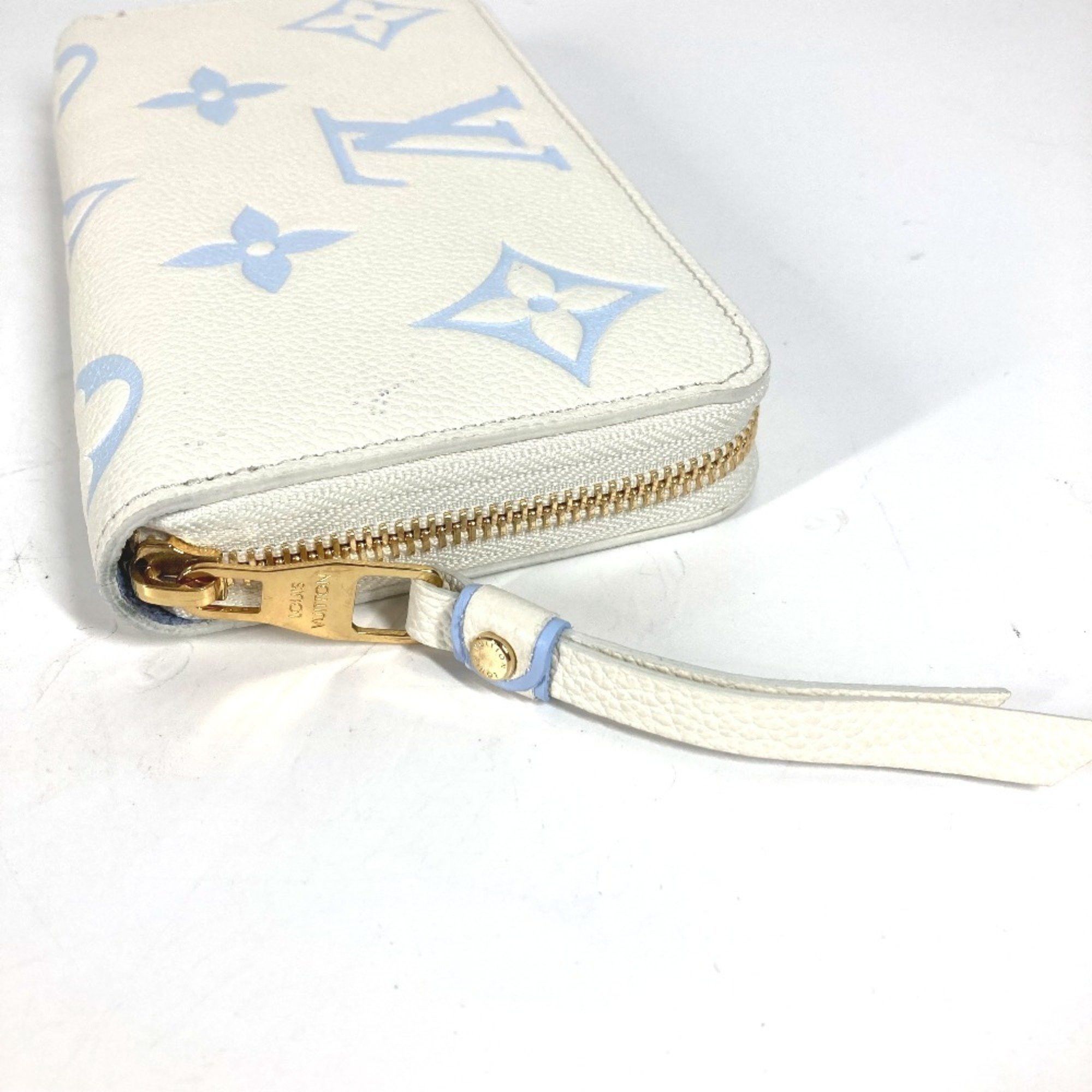 Louis Vuitton LOUIS VUITTON M83308 Monogram Empreinte Zippy Wallet, Round Zipper Long Leather, Women's, Latte White/Candy Blue Size ONE SIZE - 3 Thumbnail