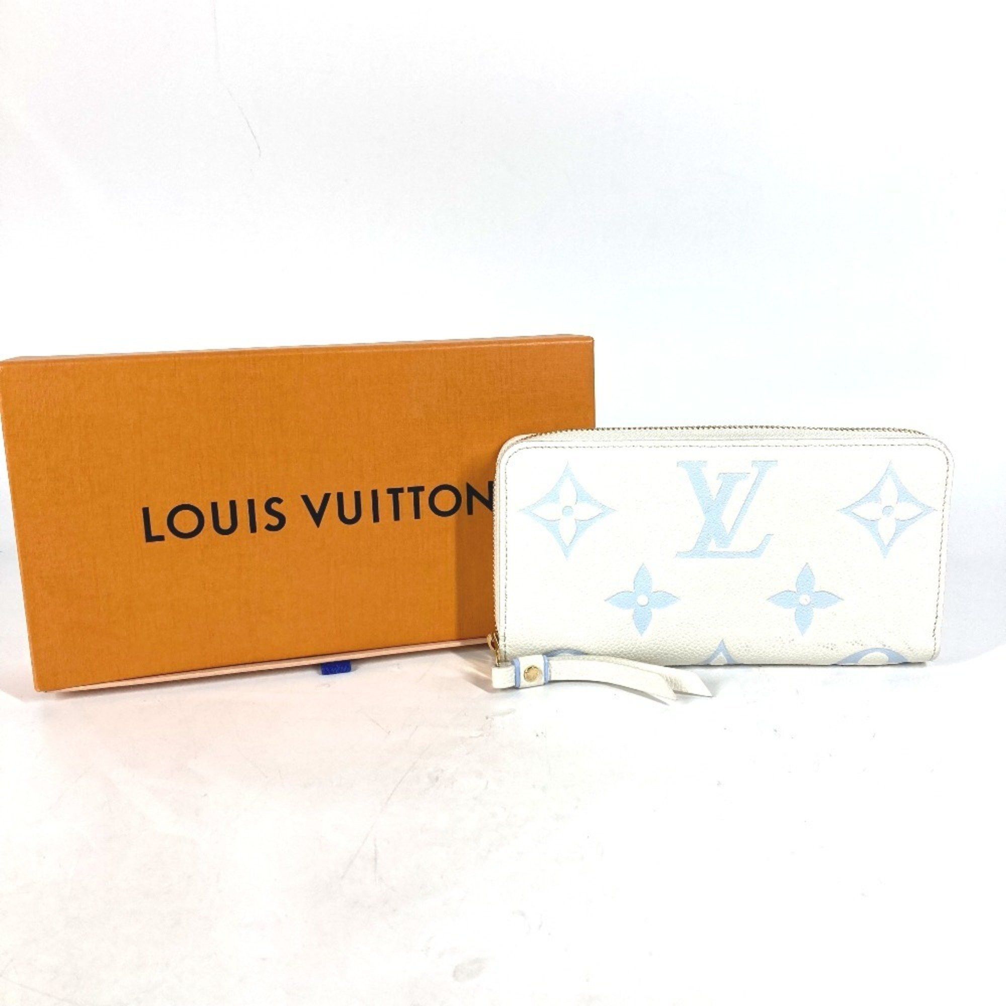 Louis Vuitton LOUIS VUITTON M83308 Monogram Empreinte Zippy Wallet, Round Zipper Long Leather, Women's, Latte White/Candy Blue Size ONE SIZE - 2 Thumbnail