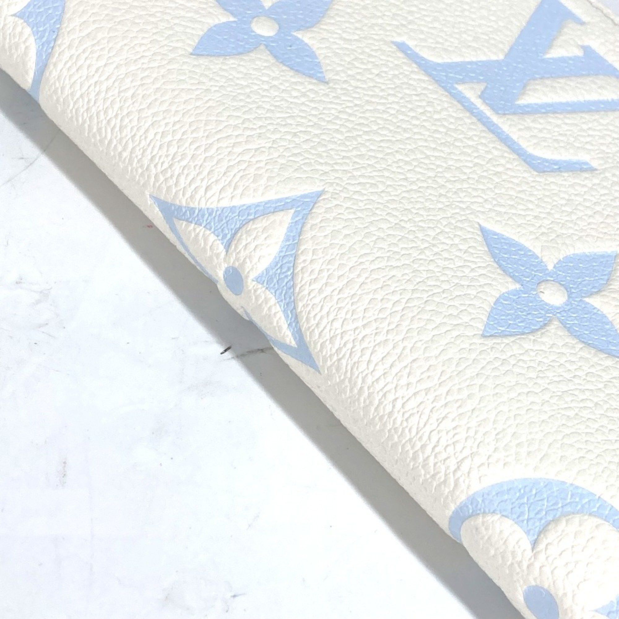 Louis Vuitton LOUIS VUITTON M83308 Monogram Empreinte Zippy Wallet, Round Zipper Long Leather, Women's, Latte White/Candy Blue Size ONE SIZE - 5 Thumbnail