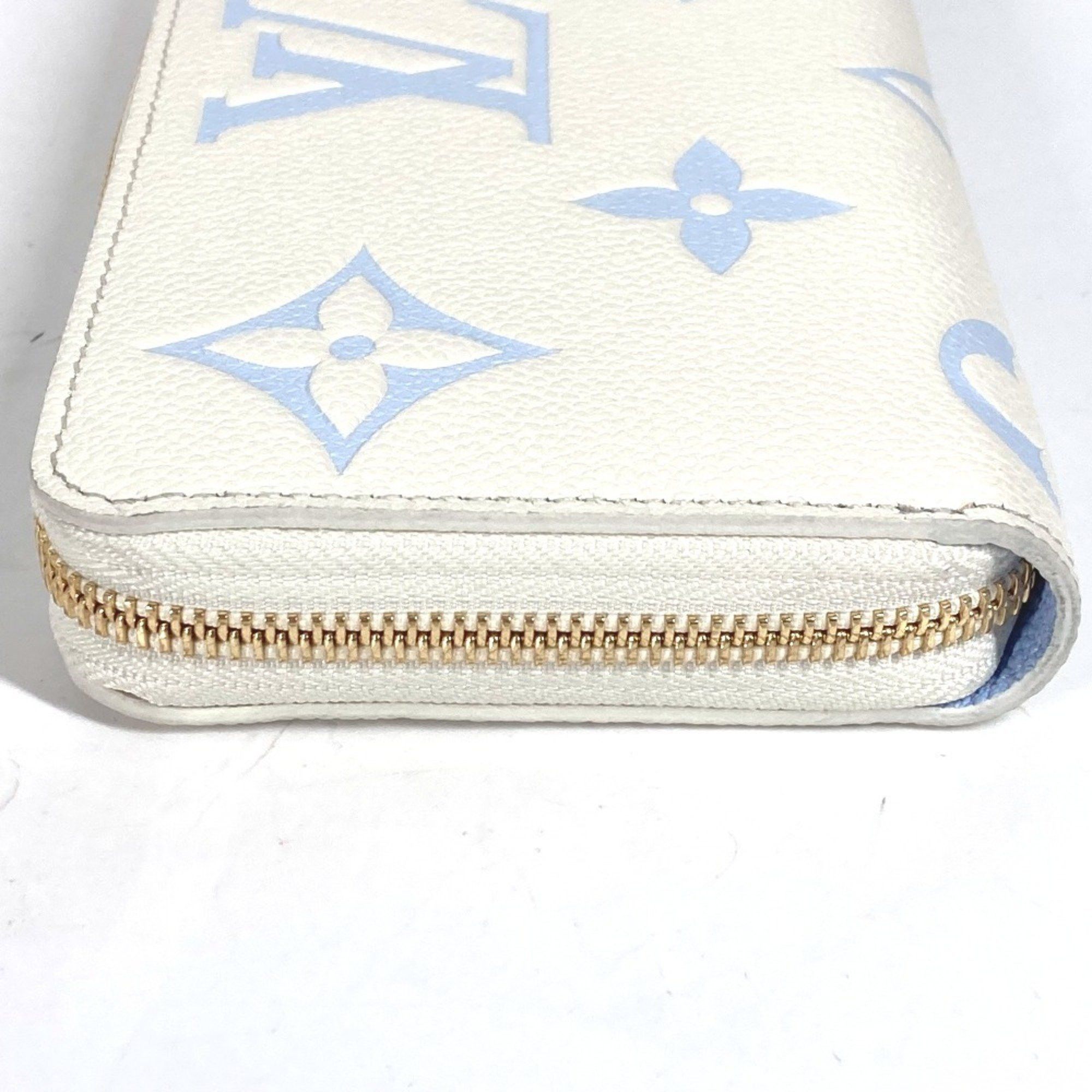 Louis Vuitton LOUIS VUITTON M83308 Monogram Empreinte Zippy Wallet, Round Zipper Long Leather, Women's, Latte White/Candy Blue Size ONE SIZE - 6 Thumbnail