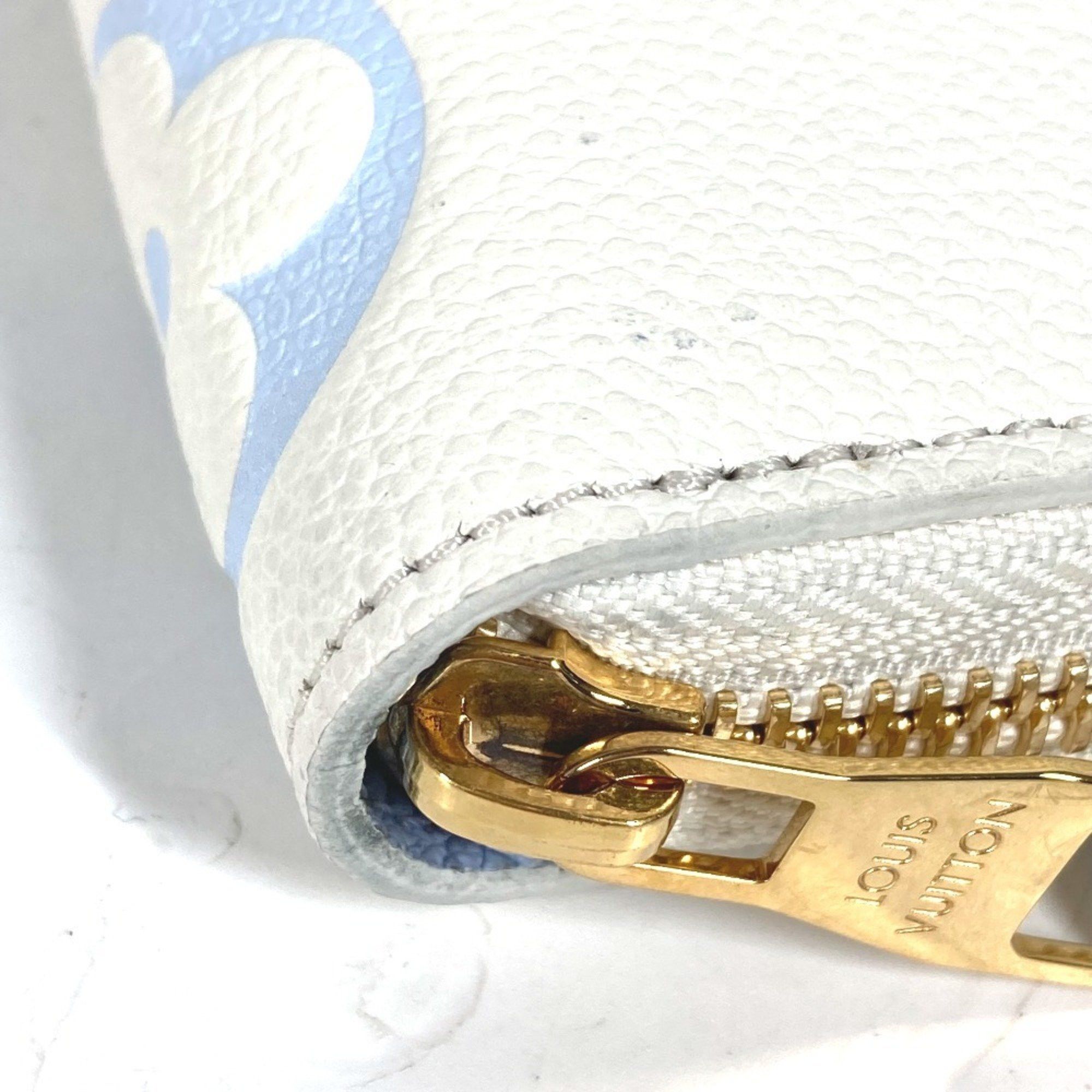 Louis Vuitton LOUIS VUITTON M83308 Monogram Empreinte Zippy Wallet, Round Zipper Long Leather, Women's, Latte White/Candy Blue Size ONE SIZE - 4 Thumbnail