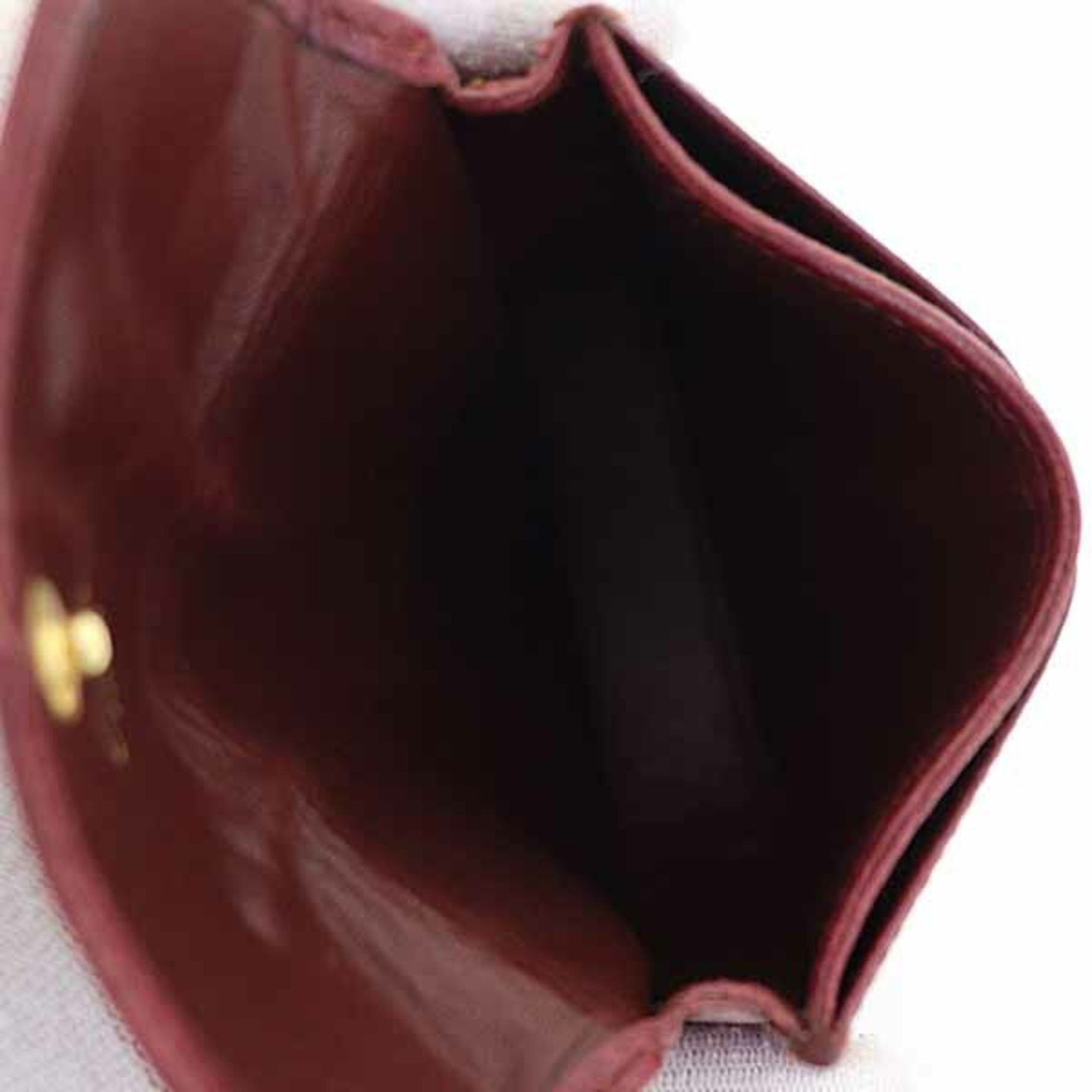 Cartier Cartier Must Line Coin Case Purse Leather Grained Bordeaux Dark Red Size ONE SIZE - 5 Thumbnail