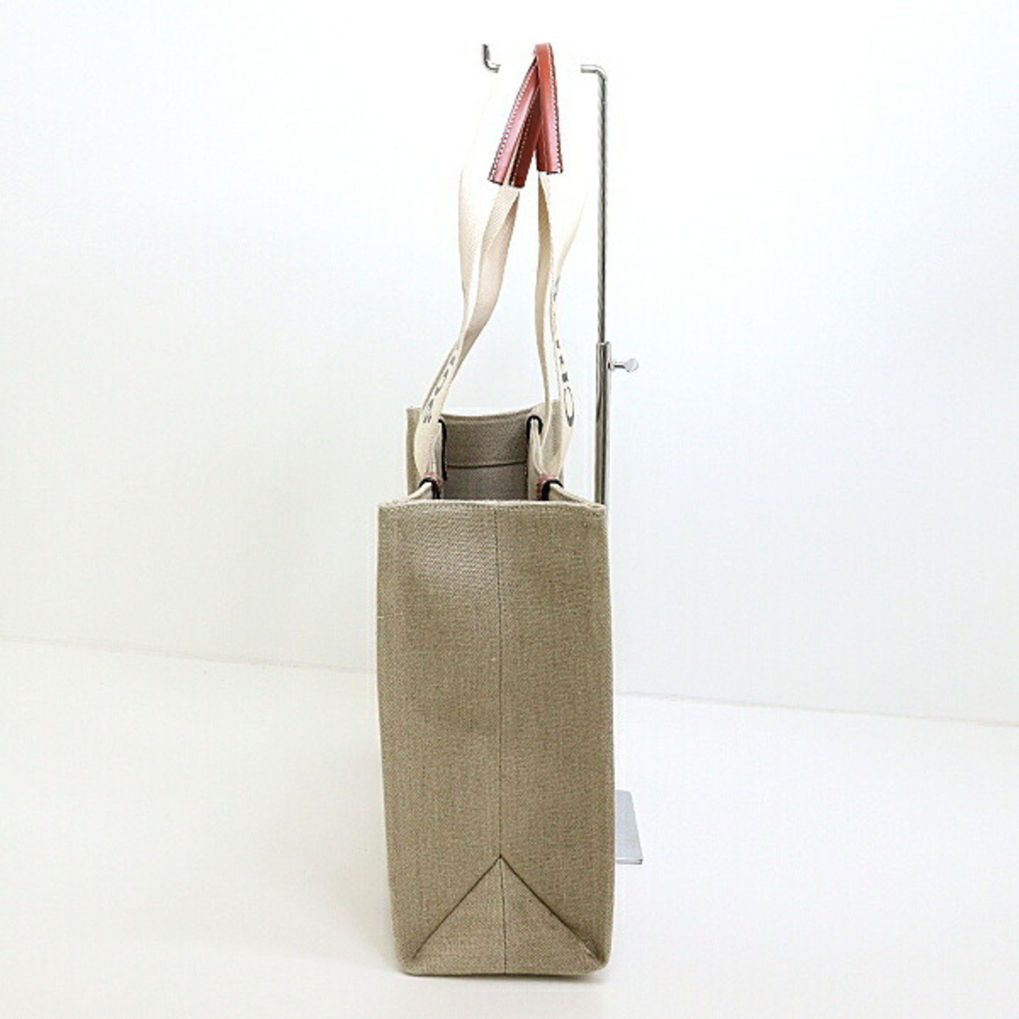 Chloe Chloé Chloe Woody Linen Tote Bag CHC22AS383I2690U, Beige/Brown Size ONE SIZE - 2 Thumbnail
