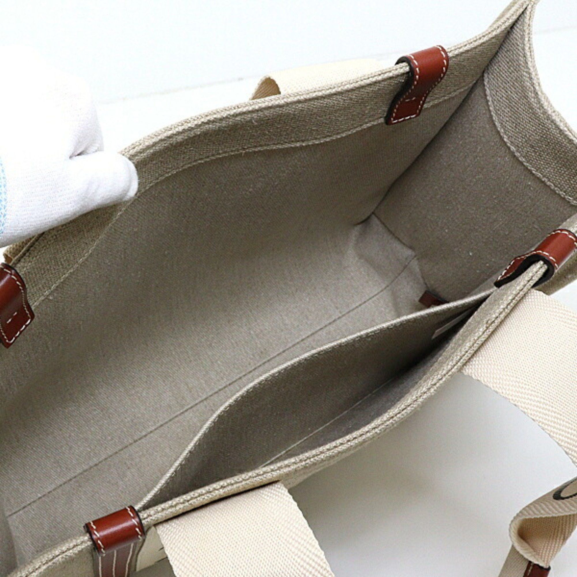 Chloe Chloé Chloe Woody Linen Tote Bag CHC22AS383I2690U, Beige/Brown Size ONE SIZE - 6 Thumbnail