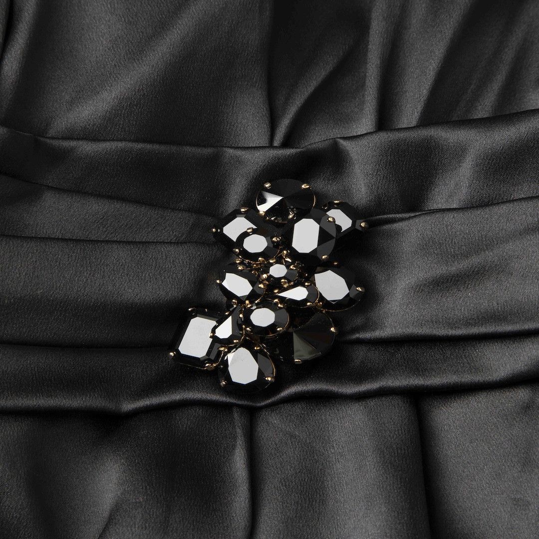 Dolce & Gabbana Black Silk Strapless Midi Dress Size M / US 6-8 / IT 42-44 - 3 Thumbnail