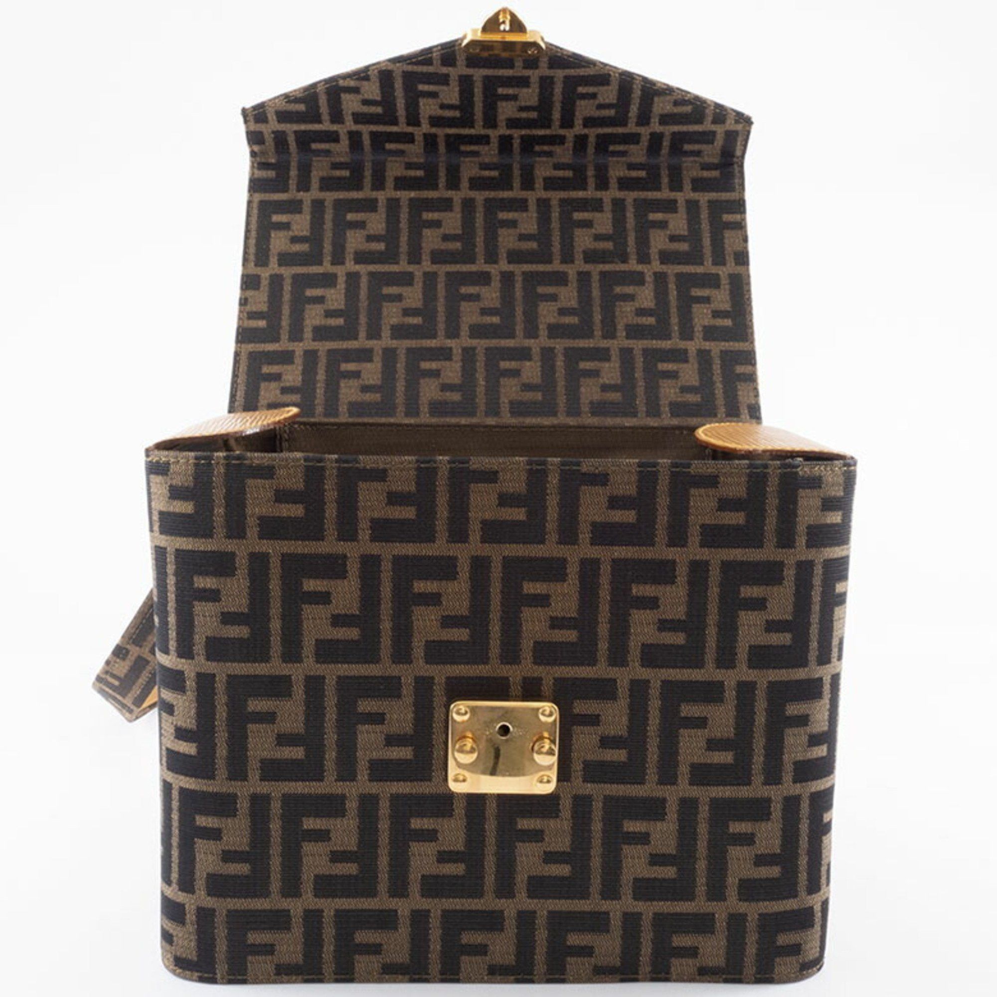 Fendi Zucca Vanity Shoulder Bag, Canvas/Leather, Brown, Women's, Handle Missing, Box, FENDI