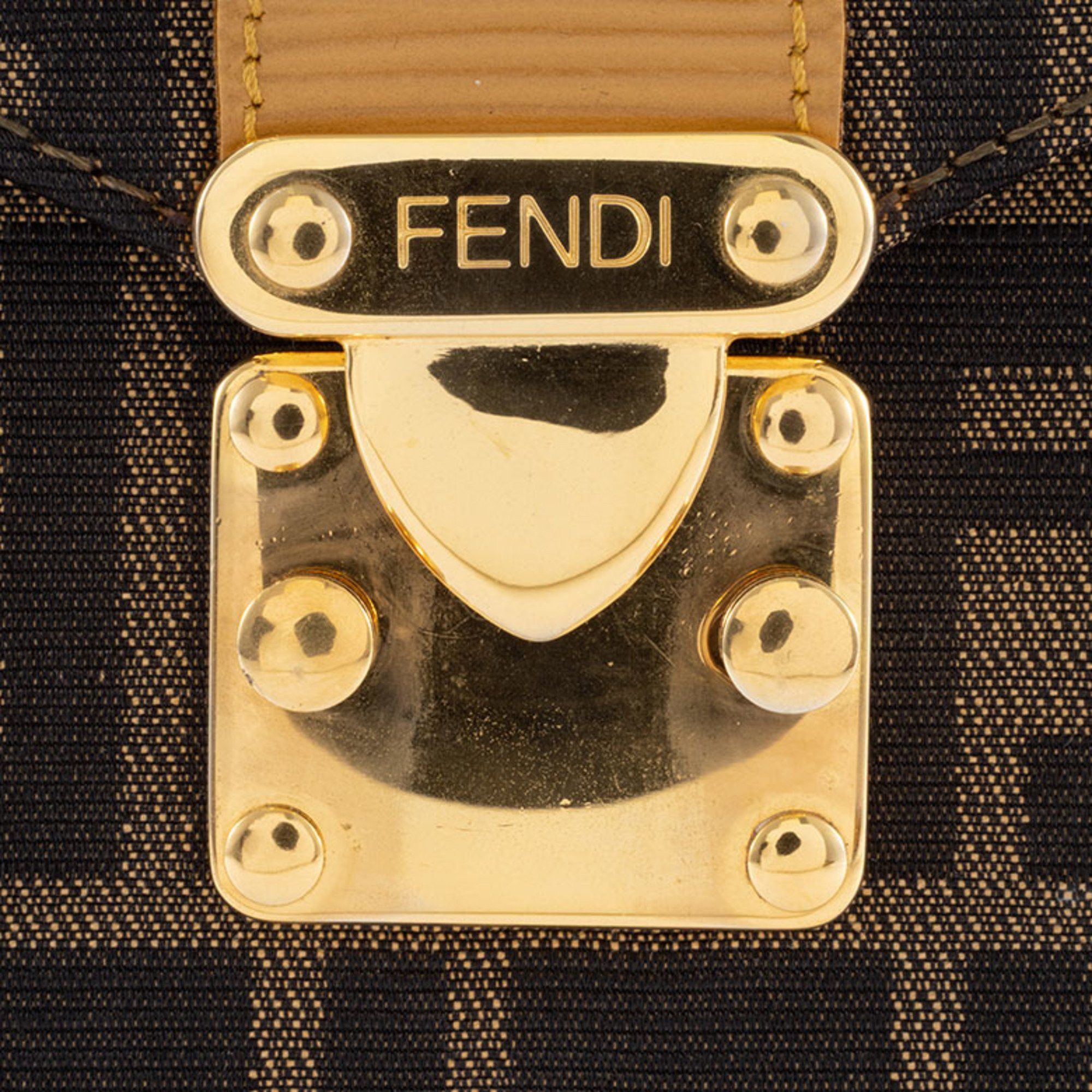 Fendi Zucca Vanity Shoulder Bag, Canvas/Leather, Brown, Women's, Handle Missing, Box, FENDI