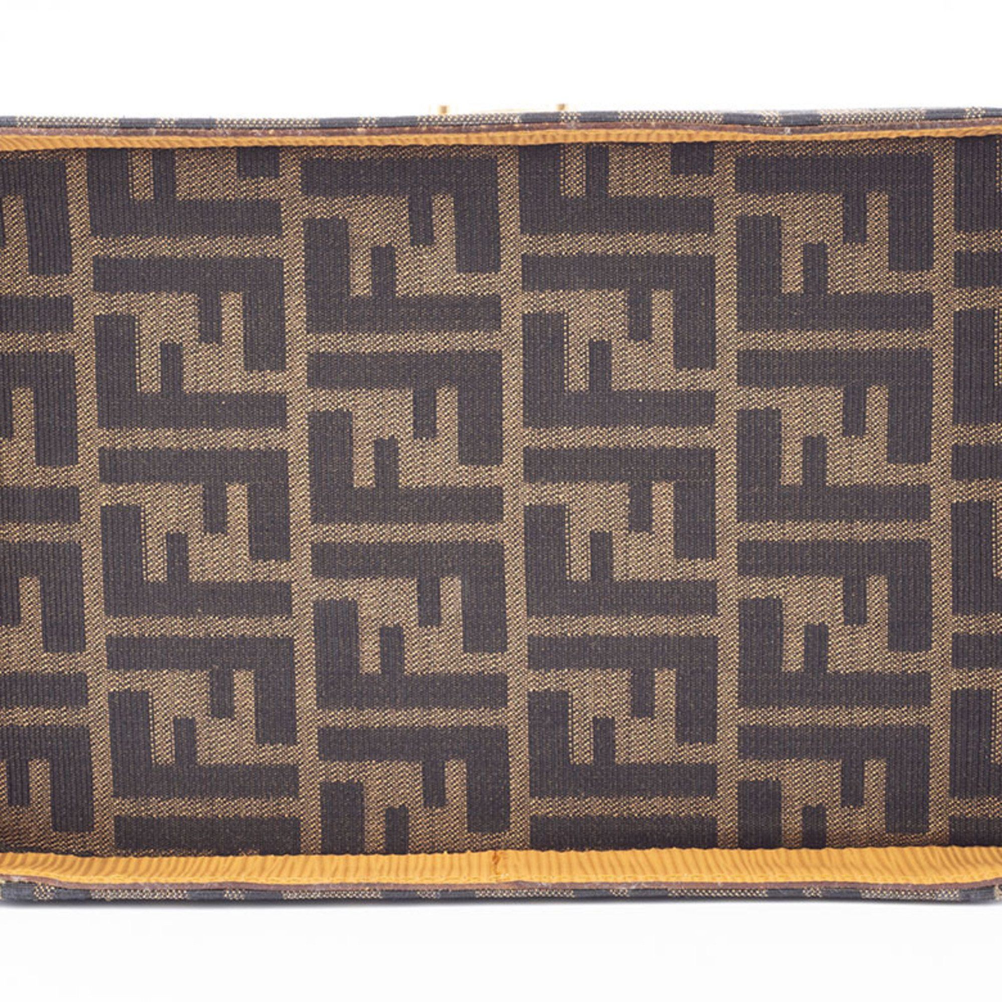 Fendi Zucca Vanity Shoulder Bag, Canvas/Leather, Brown, Women's, Handle Missing, Box, FENDI