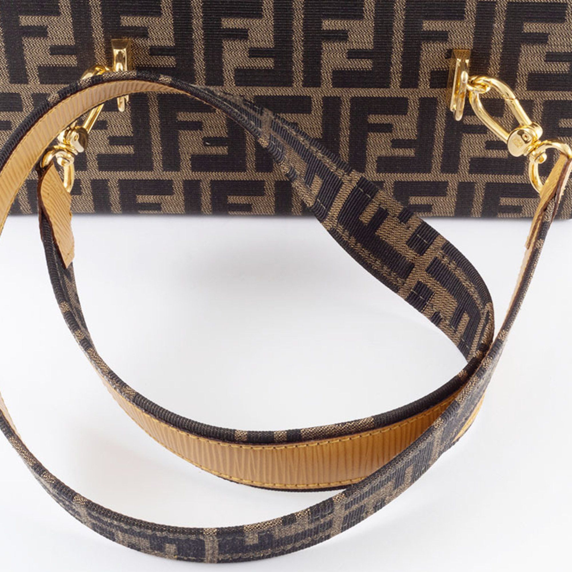 Fendi Zucca Vanity Shoulder Bag, Canvas/Leather, Brown, Women's, Handle Missing, Box, FENDI