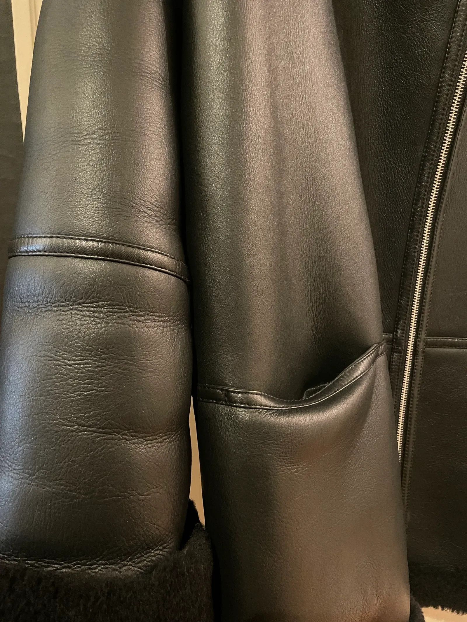 Toteme Toteme SIGNATURE SHEARLING JACKET BLACK Leather Jacket Size XS / US 0-2 / IT 36-38 - 6 Thumbnail