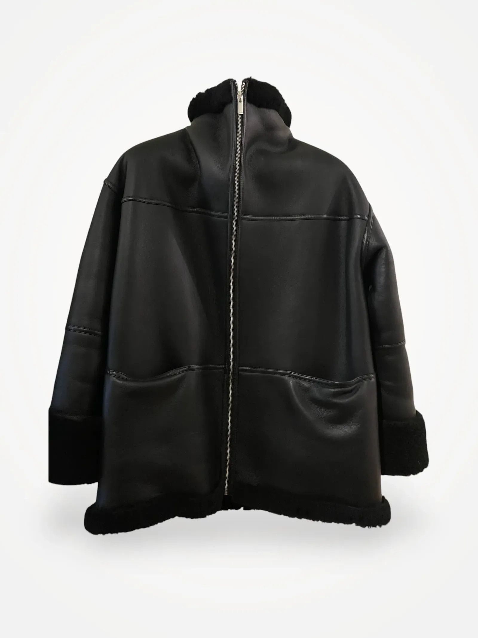 Toteme Toteme SIGNATURE SHEARLING JACKET BLACK Leather Jacket Size XS / US 0-2 / IT 36-38 - 2 Thumbnail