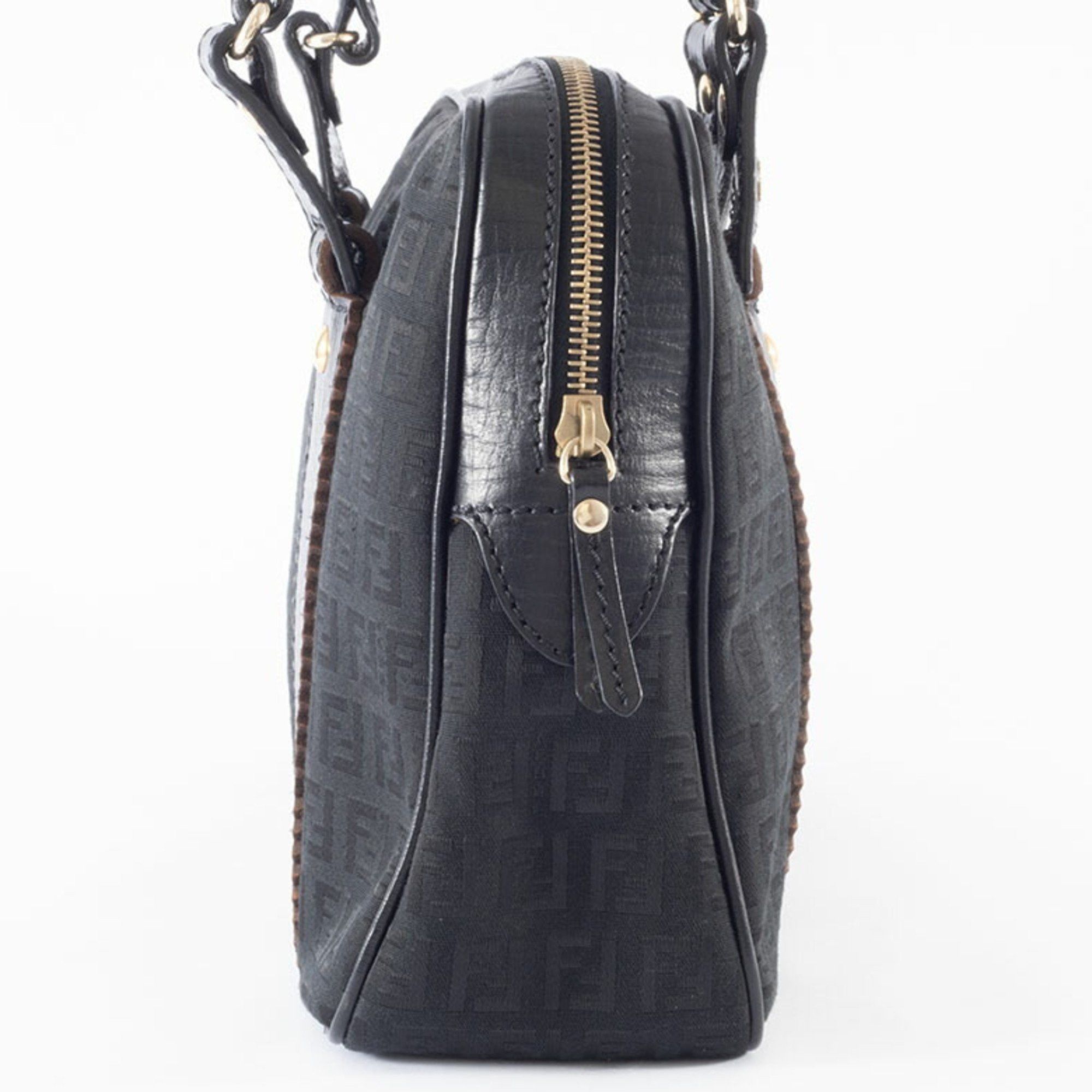 Fendi FENDI Zucca Canvas Handbag 8BN161 Leather Black Women's Boston Zucchino Size ONE SIZE - 14 Thumbnail