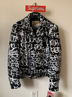supreme X schott collaboration leather riders jacket black M Length 62cm  RARE!
