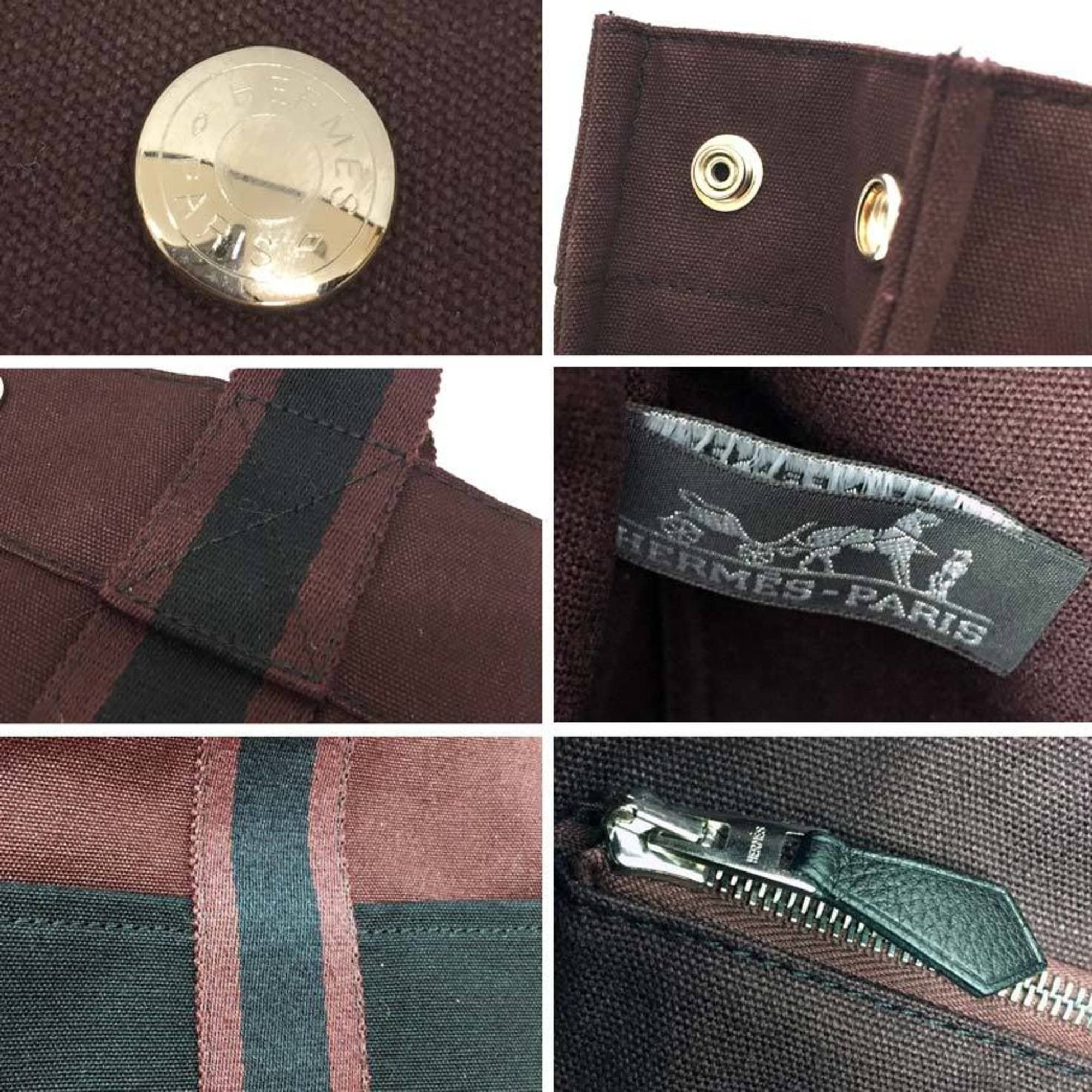 Hermes HERMES Foul Tou MM Tote Bag, Hand Tote, Bordeaux x Black. Size ONE SIZE - 3 Thumbnail
