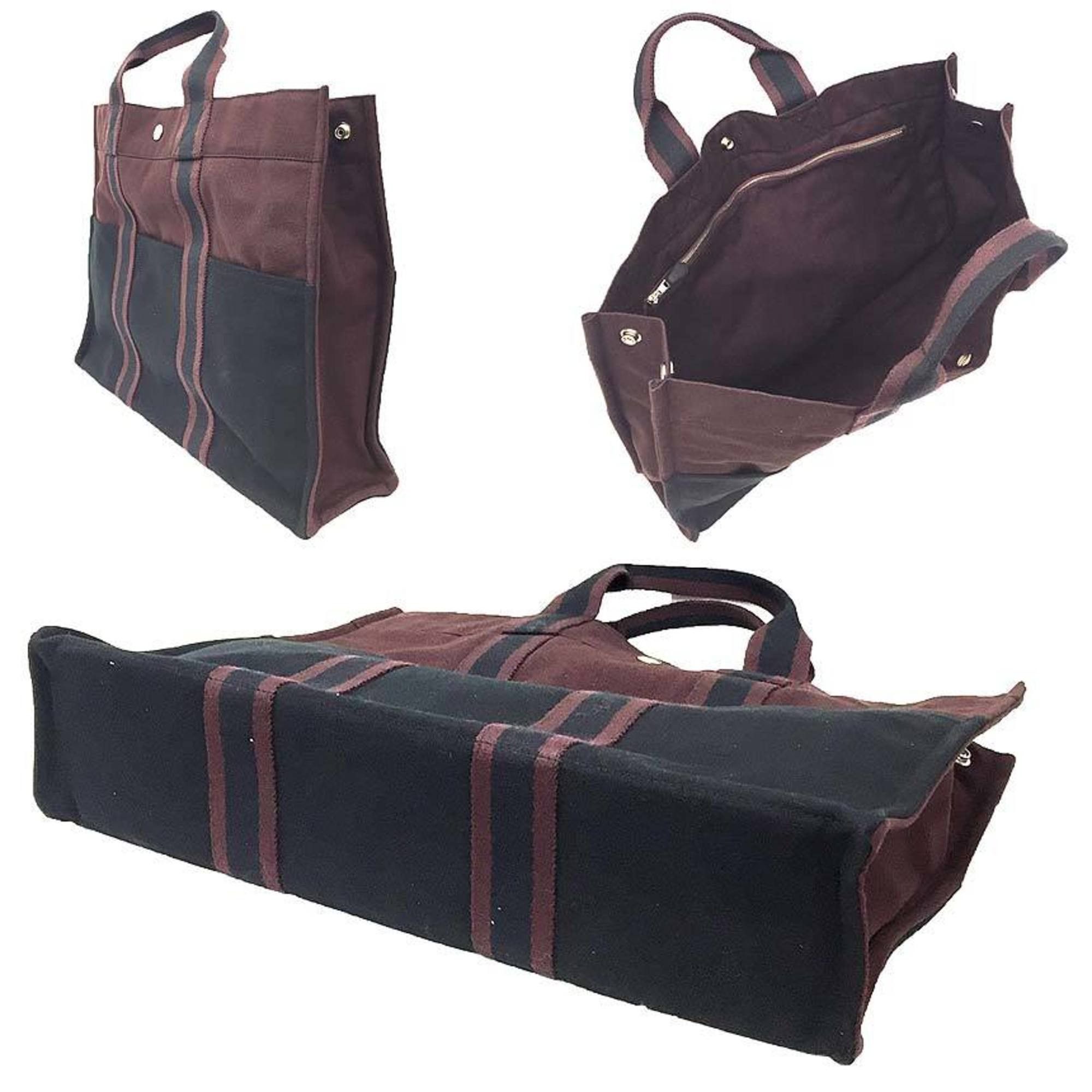 Hermes HERMES Foul Tou MM Tote Bag, Hand Tote, Bordeaux x Black. Size ONE SIZE - 2 Thumbnail