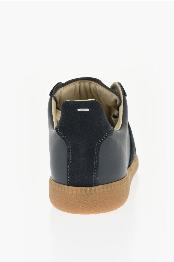 MM22 Leather Low Top Sneakers with Suede Trims