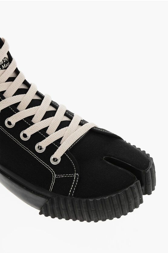 MM22 Canvas TABI High-Top Sneakers with Side Print