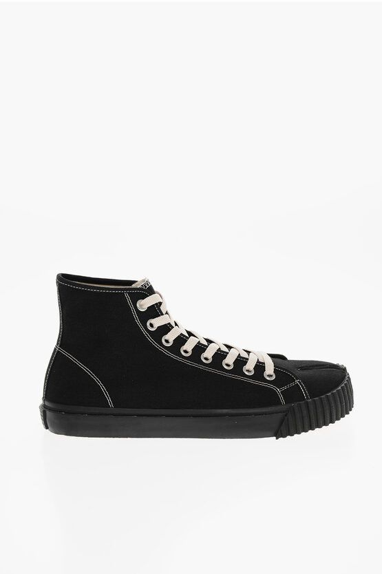 MM22 Canvas TABI High-Top Sneakers with Side Print