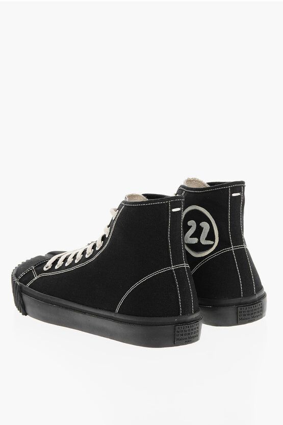 MM22 Canvas TABI High-Top Sneakers with Side Print