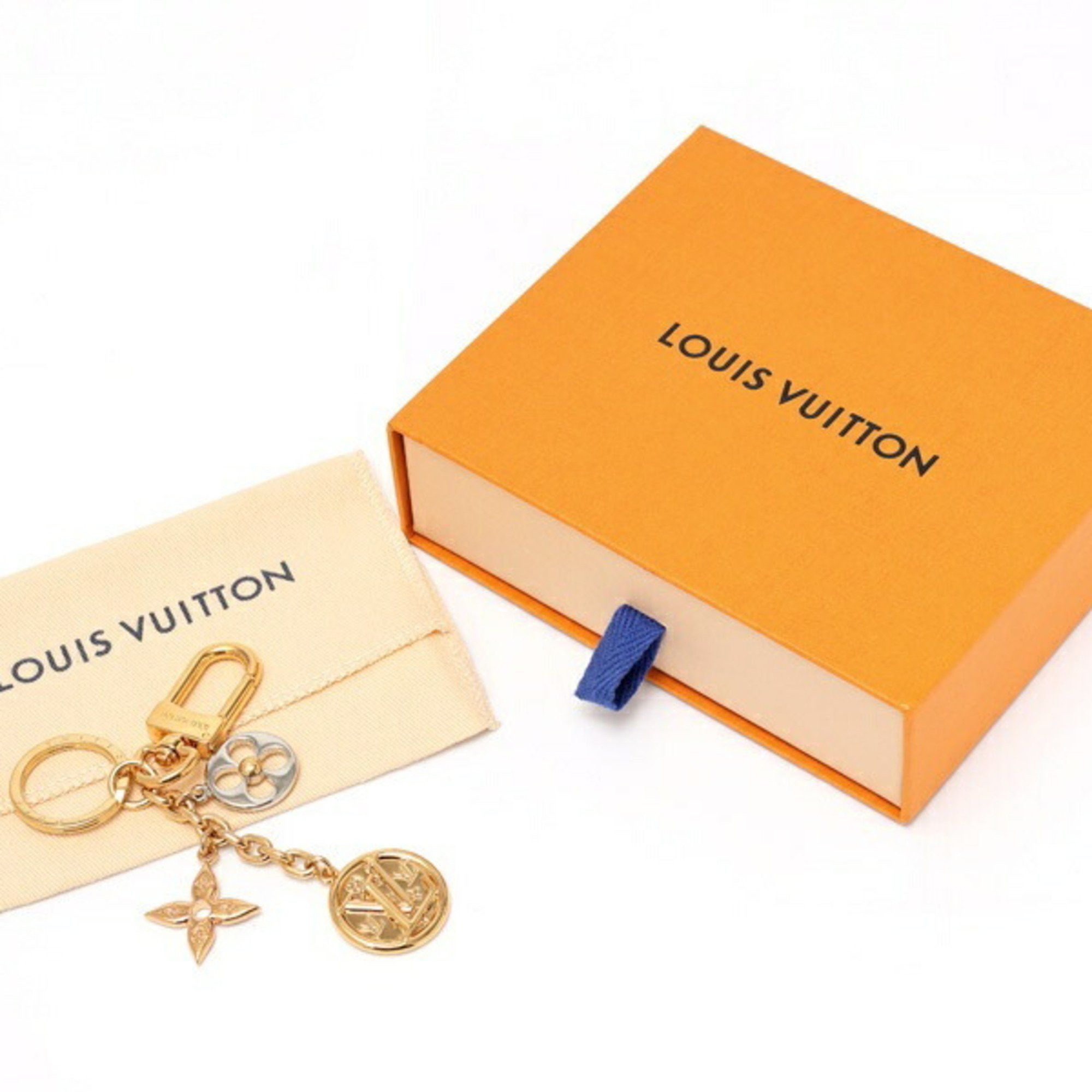 Louis Vuitton Porte Cles Nanogram Keychain M01017 Metal Gold S-158765