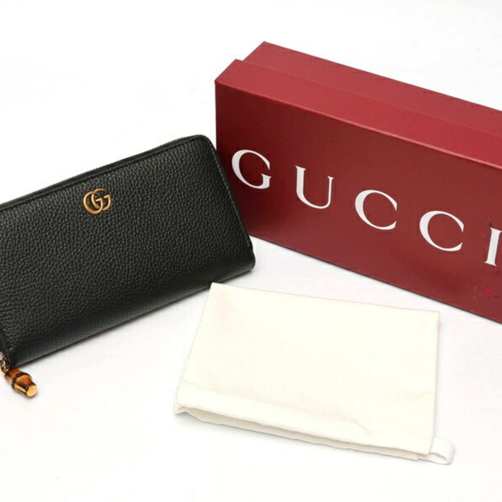Gucci Gucci Bamboo Zip Around Wallet 739499 Leather Black 70236 Size ONE SIZE - 6 Thumbnail